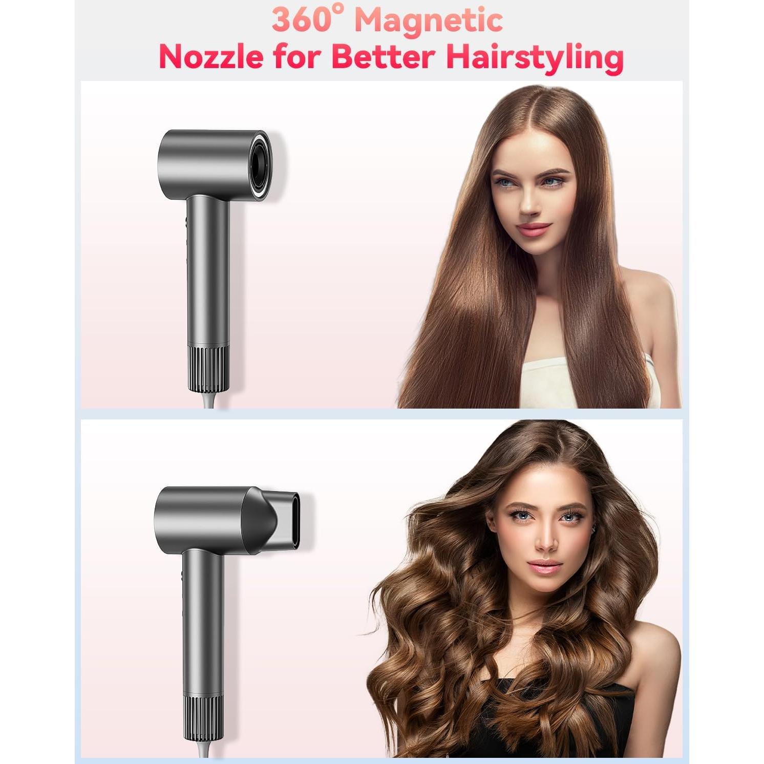 Secador de Pelo Nandme 1600W Iónico Gris - 4 Temperaturas