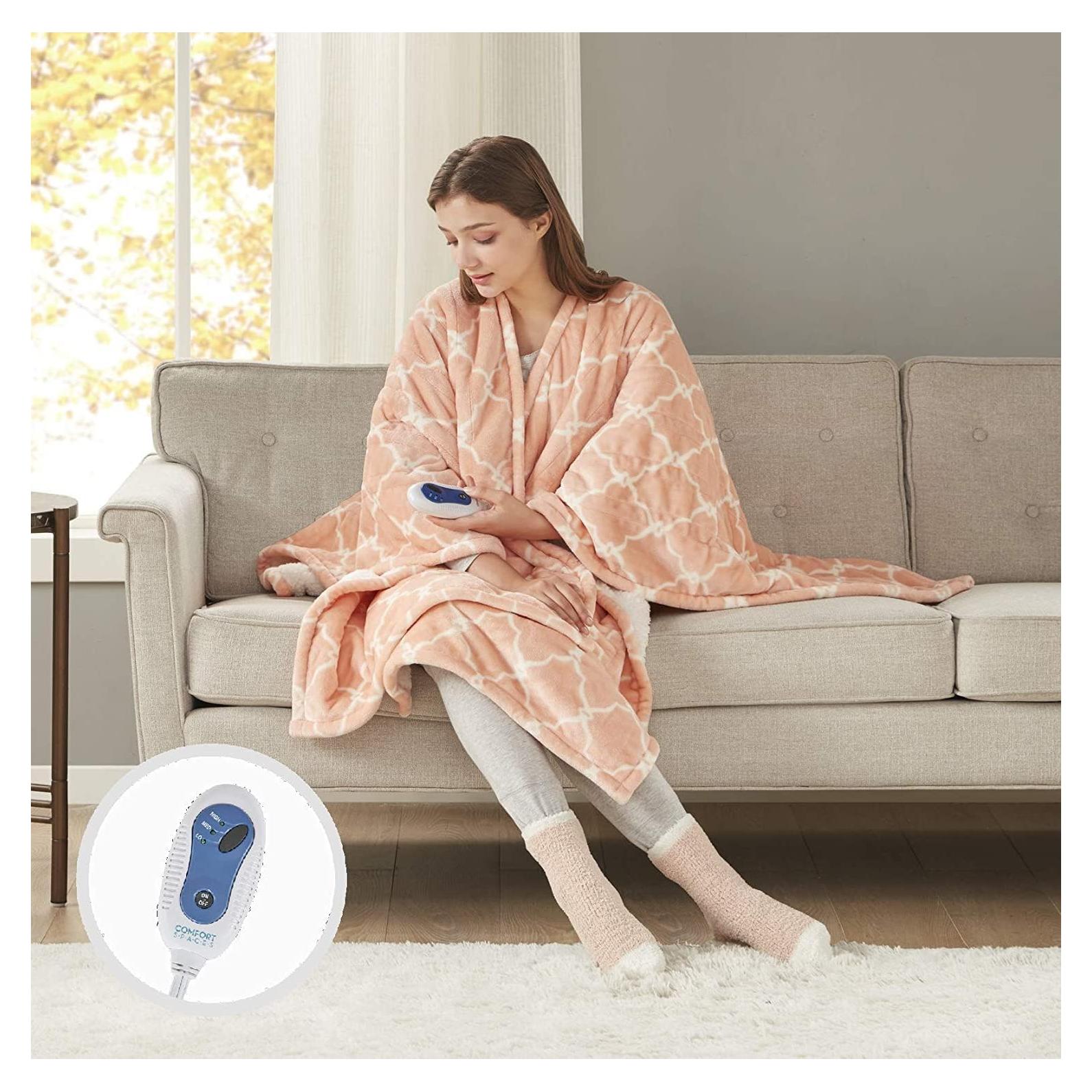 Manta eléctrica Comfort Spaces 127x163 cm Ogee Blush reversible