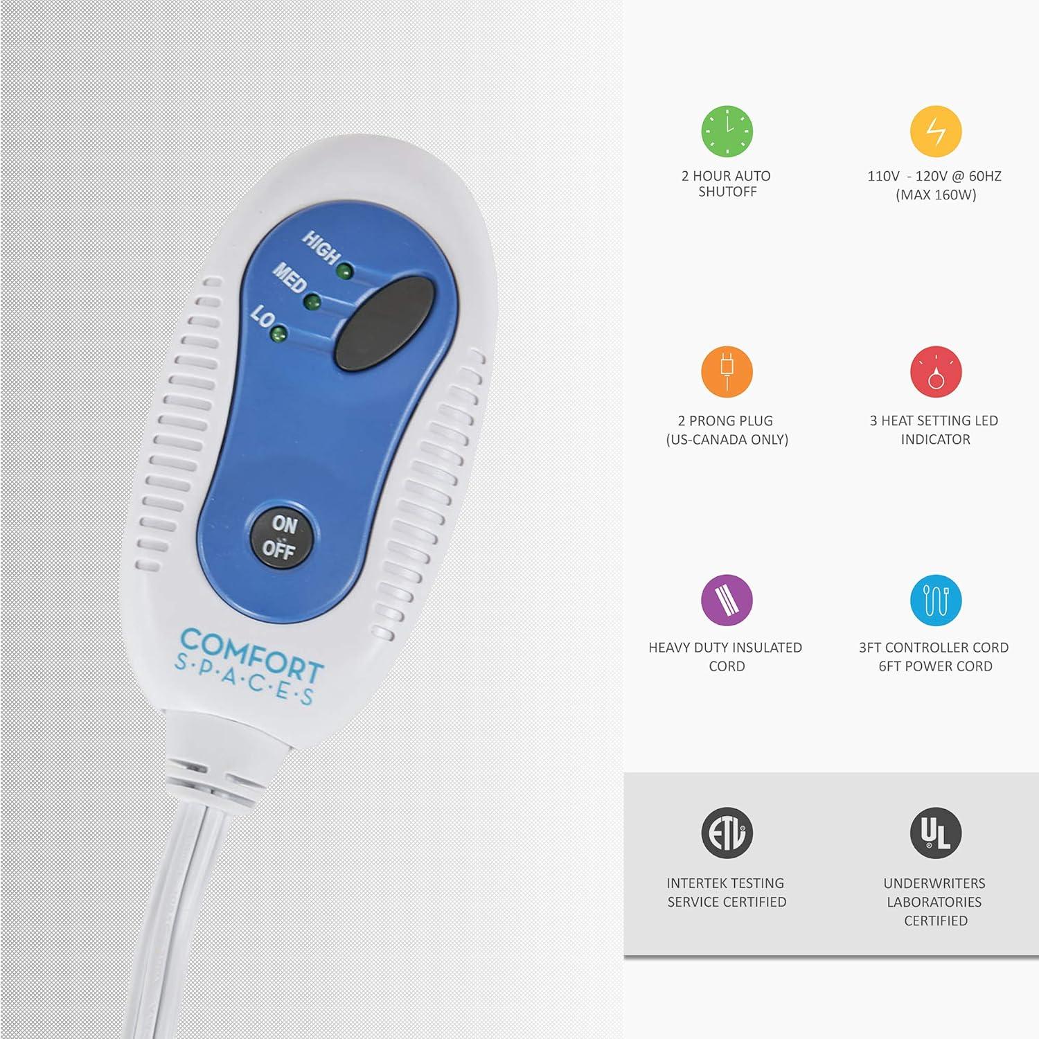 Manta eléctrica Comfort Spaces 127x163 cm Ogee Blush reversible