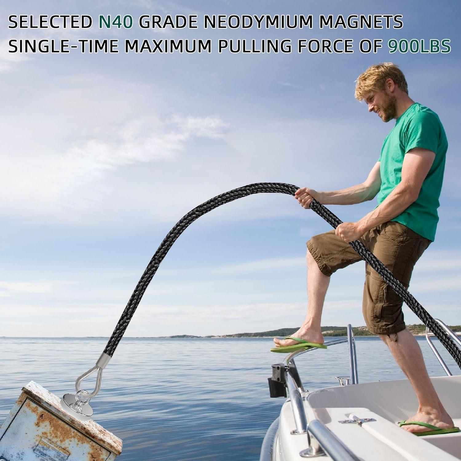 Imán de pesca Magnetpro 8.99 cm 408 kg tracción resistente