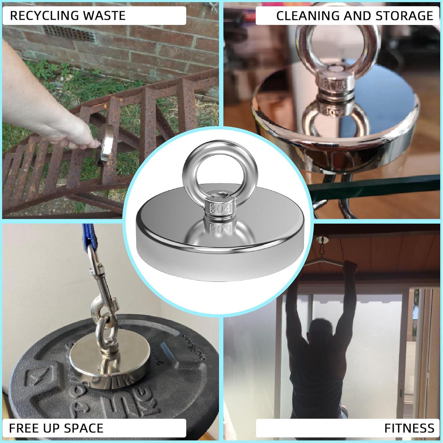 Imán de pesca Magnetpro 8.99 cm 408 kg tracción resistente