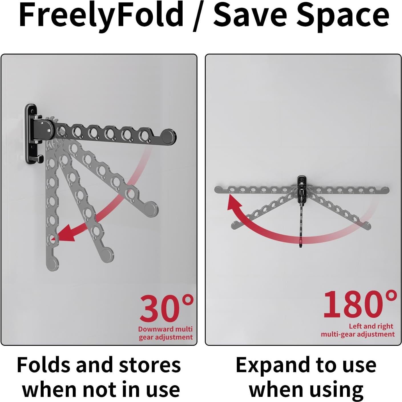 Perchero Plegable Montado en la Pared Danpoo Negro