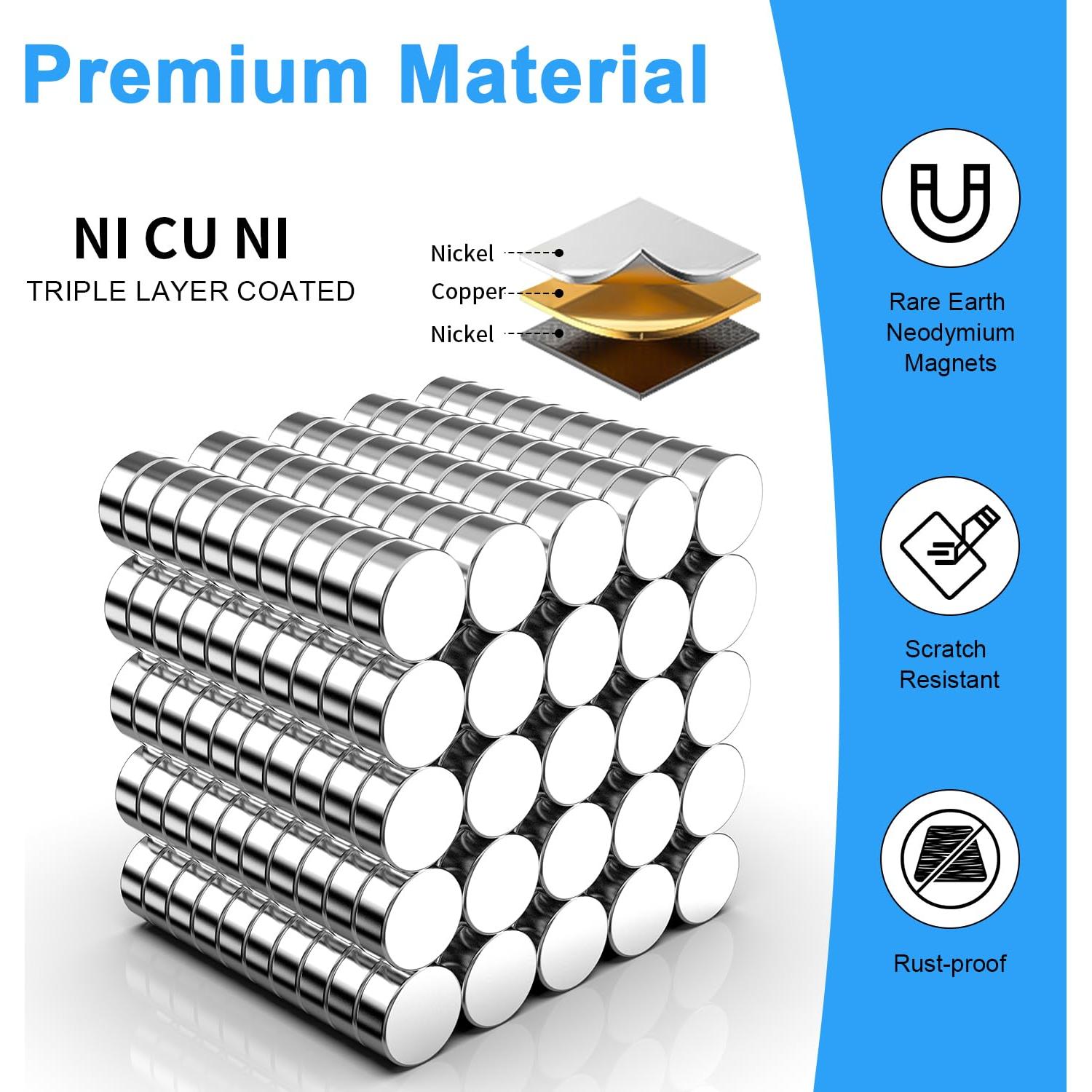 Imanes Caturledas 250 Piezas 5x2mm Neodimio Plata