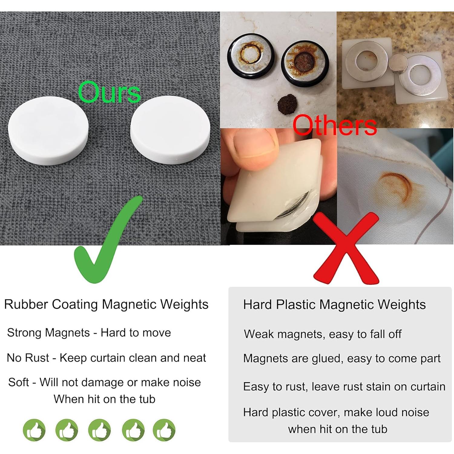 Pesas Magnéticas para Cortinas LEVOSHUA 8 Piezas Goma