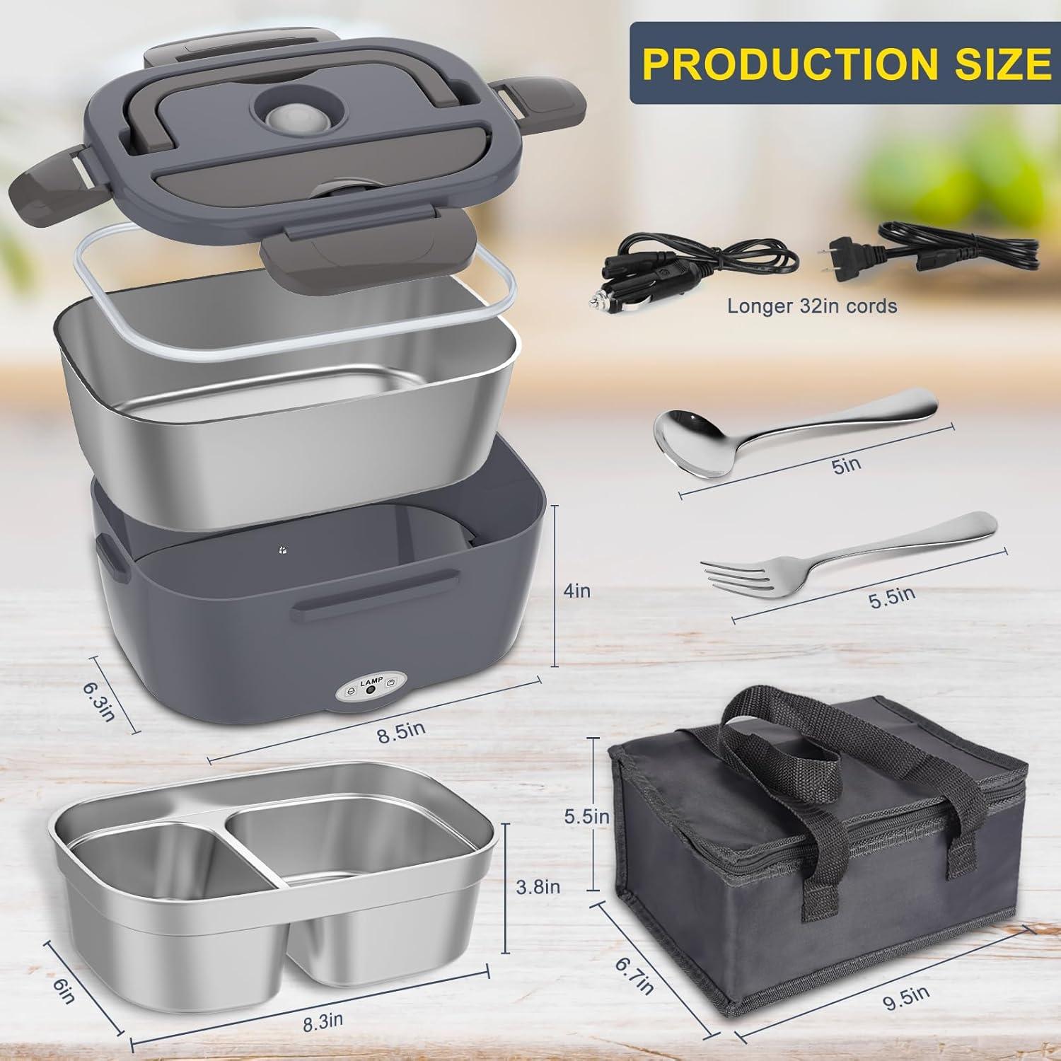 Calentador de Comida Eléctrico Carsolt 3 en 1 1.5L Acero Inoxidable