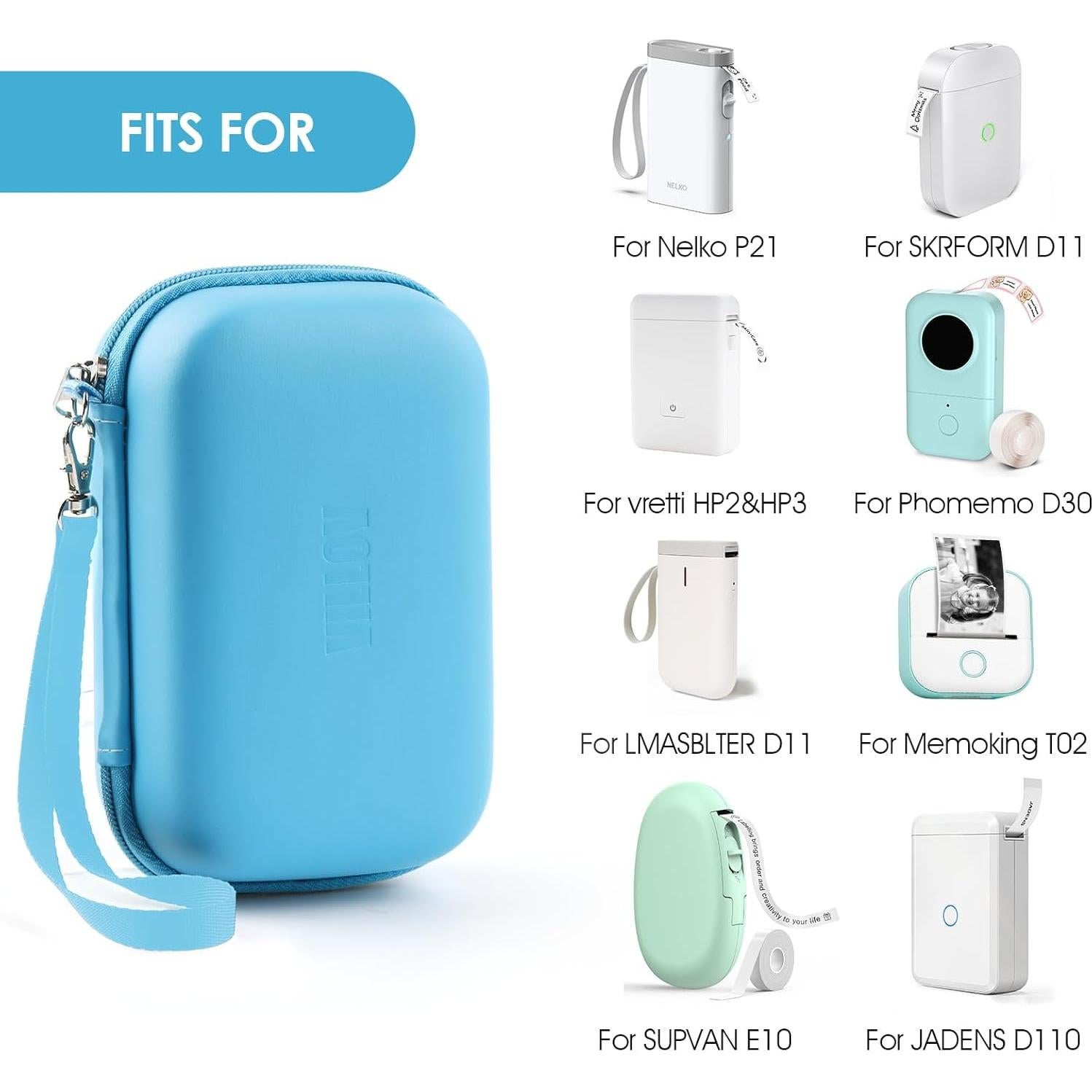 Funda para Etiquetadora VILLOV A1510, PU Azul, Compatible con D30/D35