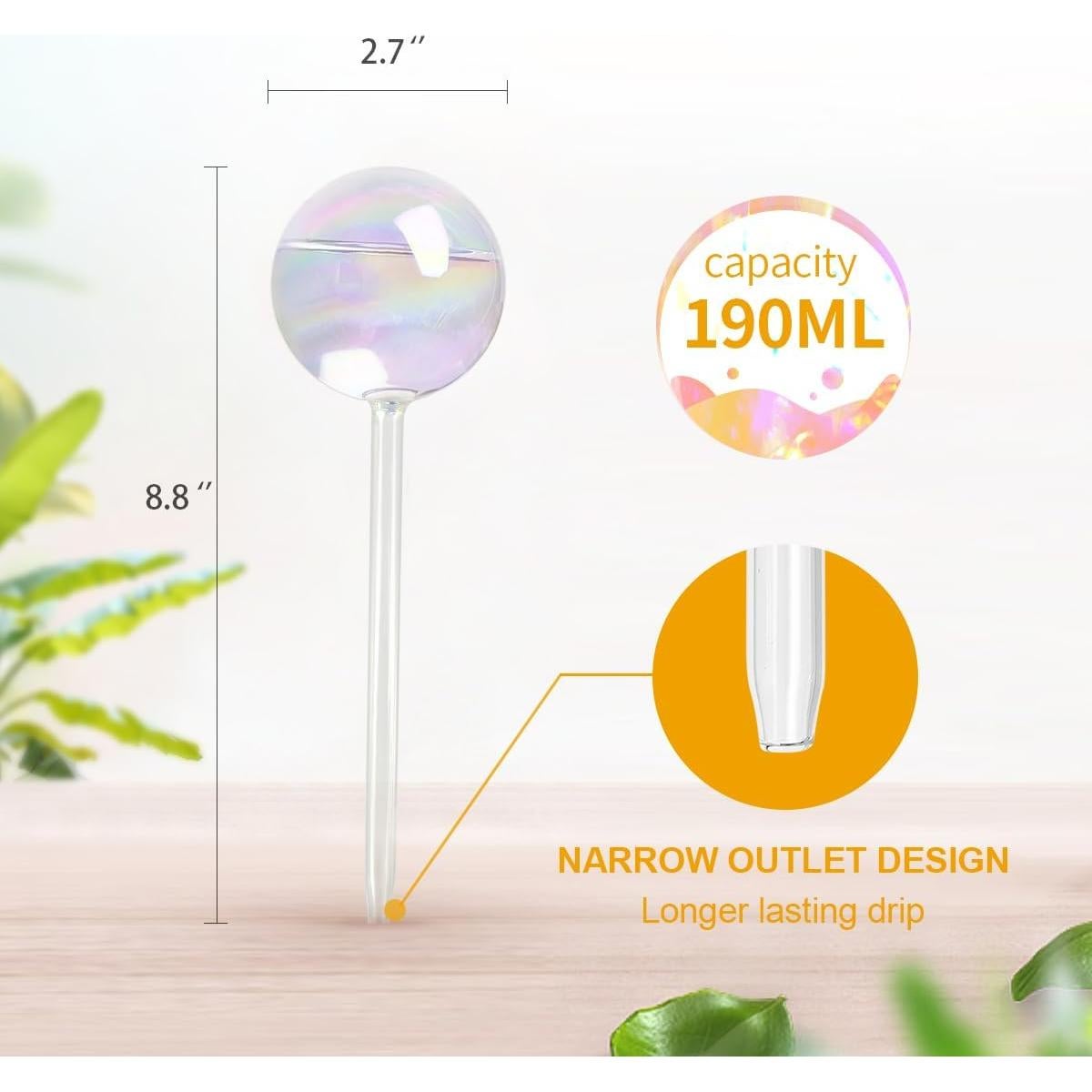 Esferas de Riego KiKiHeim 3Pcs Vidrio Iridiscente 190ml