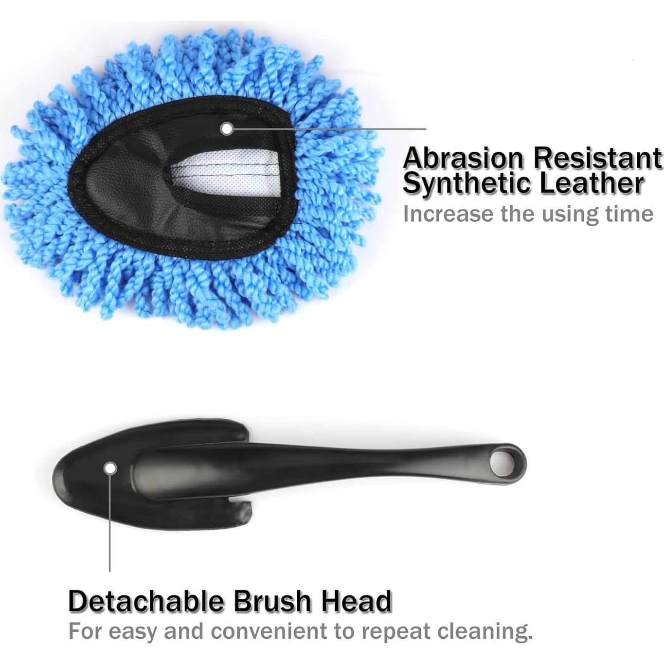 Amiss 2 Pack Mini Cepillos de Microfibra para Coche - Azul