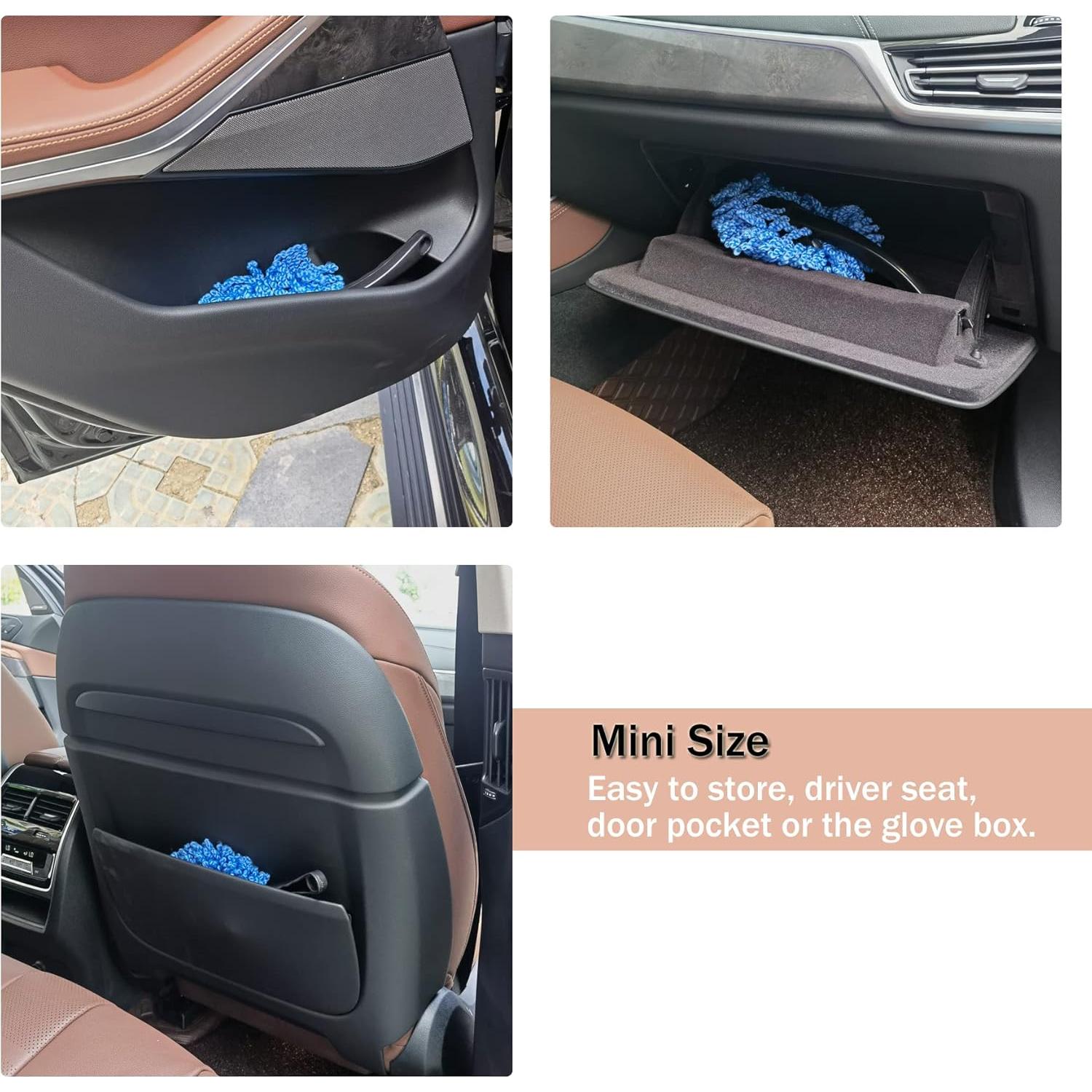 Amiss 2 Pack Mini Cepillos de Microfibra para Coche - Azul