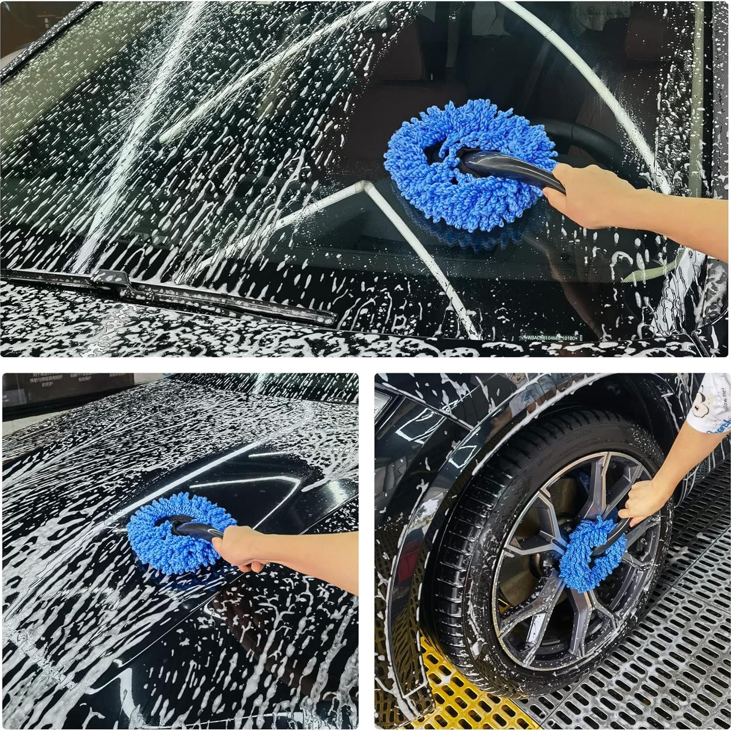 Amiss 2 Pack Mini Cepillos de Microfibra para Coche - Azul