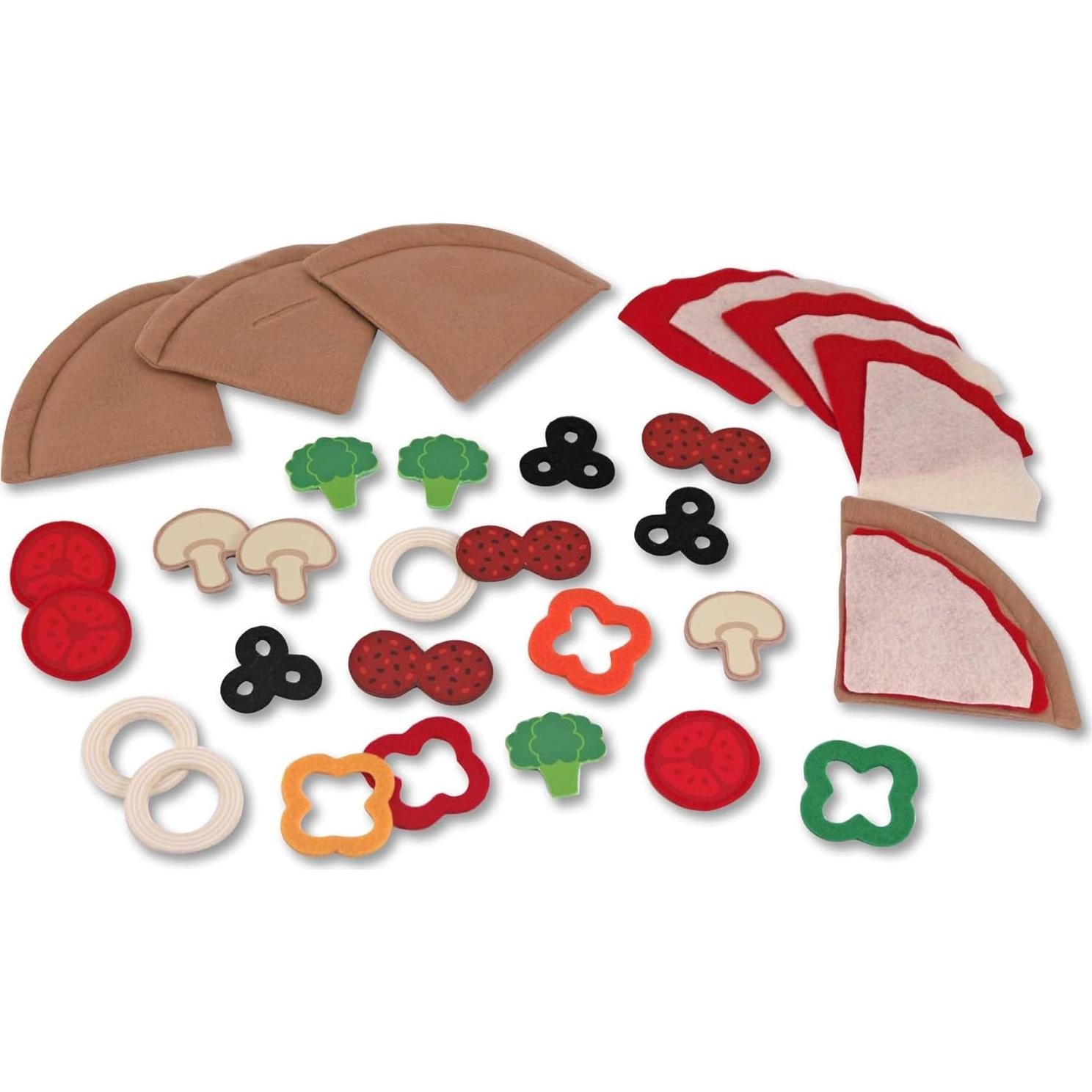 Conjunto de Comida de Fieltro Pizza Melissa & Doug 40 Piezas
