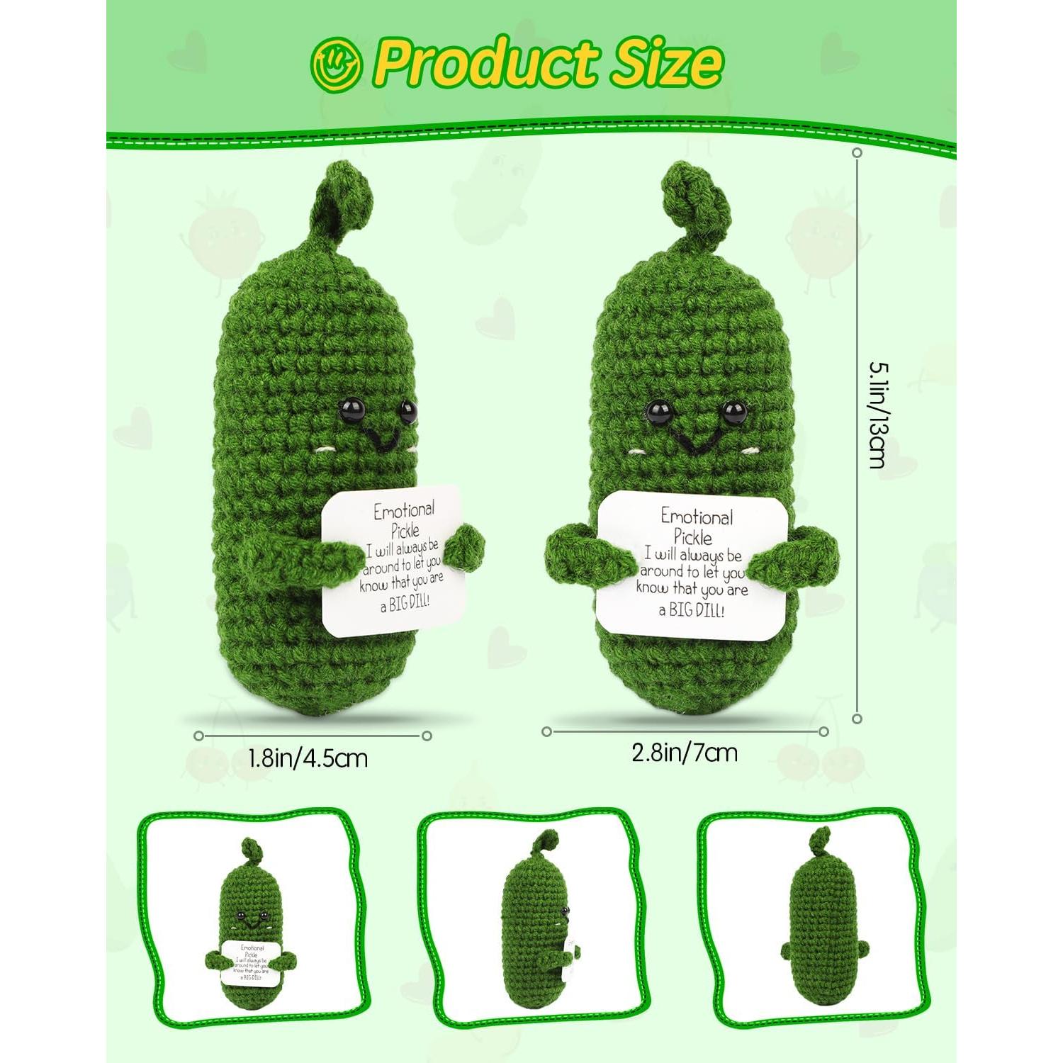 Mini Muñeca de Tejido JELUTAR Pepinillo Divertido 7.9 cm