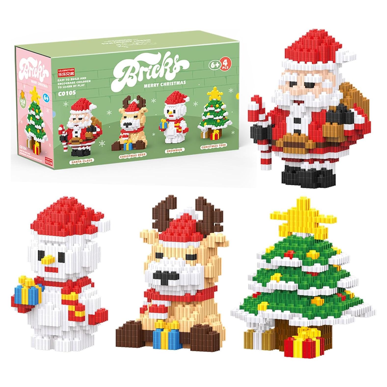 Juego de Bloques de Construcción Navideños 4 en 1 Hisgeru