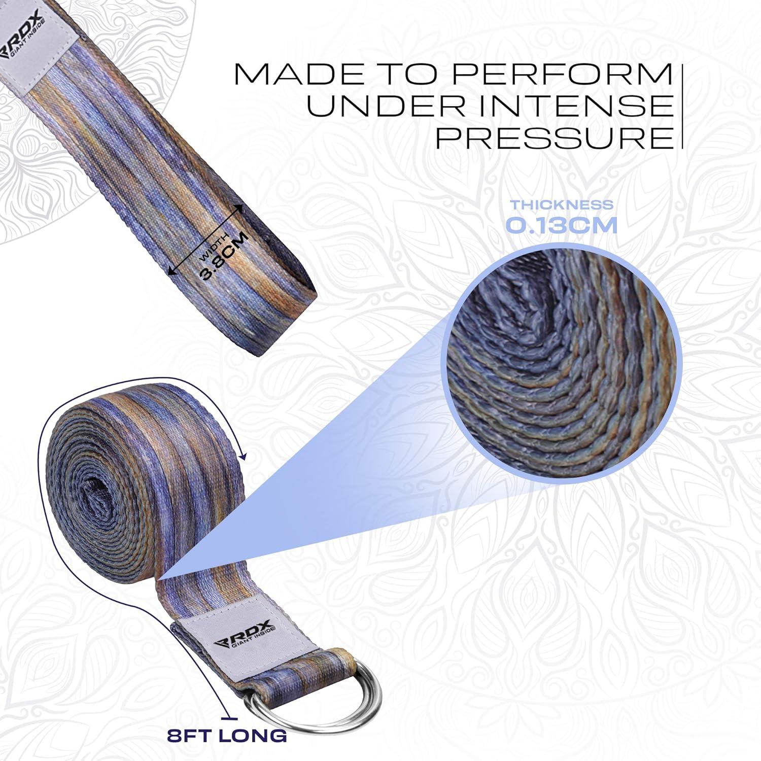 Correa de Yoga RDX 2.44m Ajustable Poliester Algodón