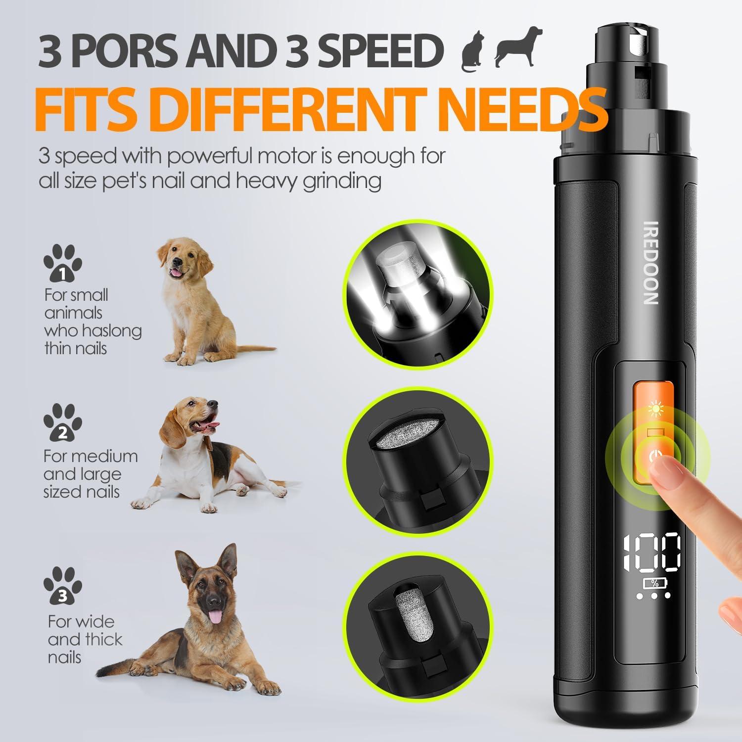 Muelas Eléctricas para Perros IREDOON - 3 Velocidades, LED