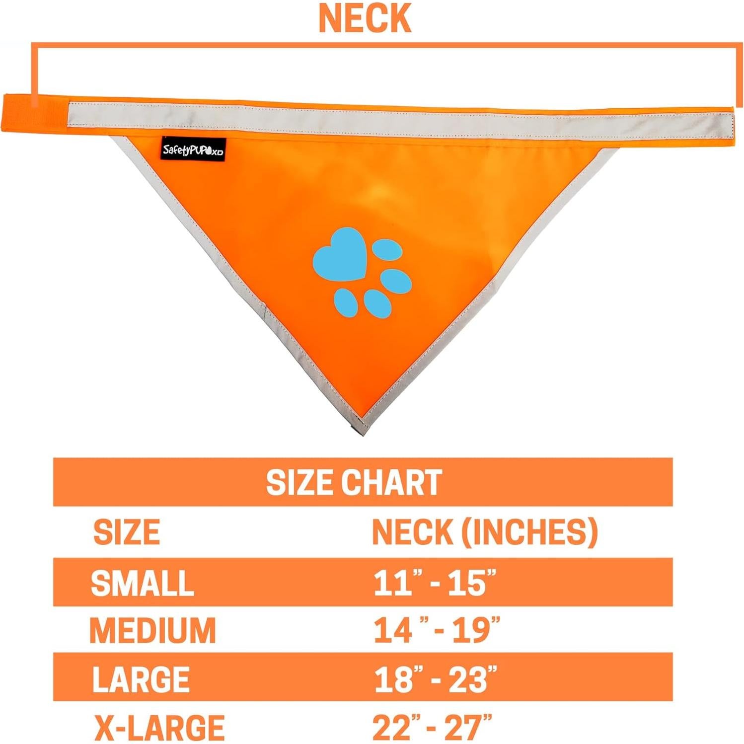 Bandana Reflectante Naranja SafetyPUP XD para Perros Pequeños