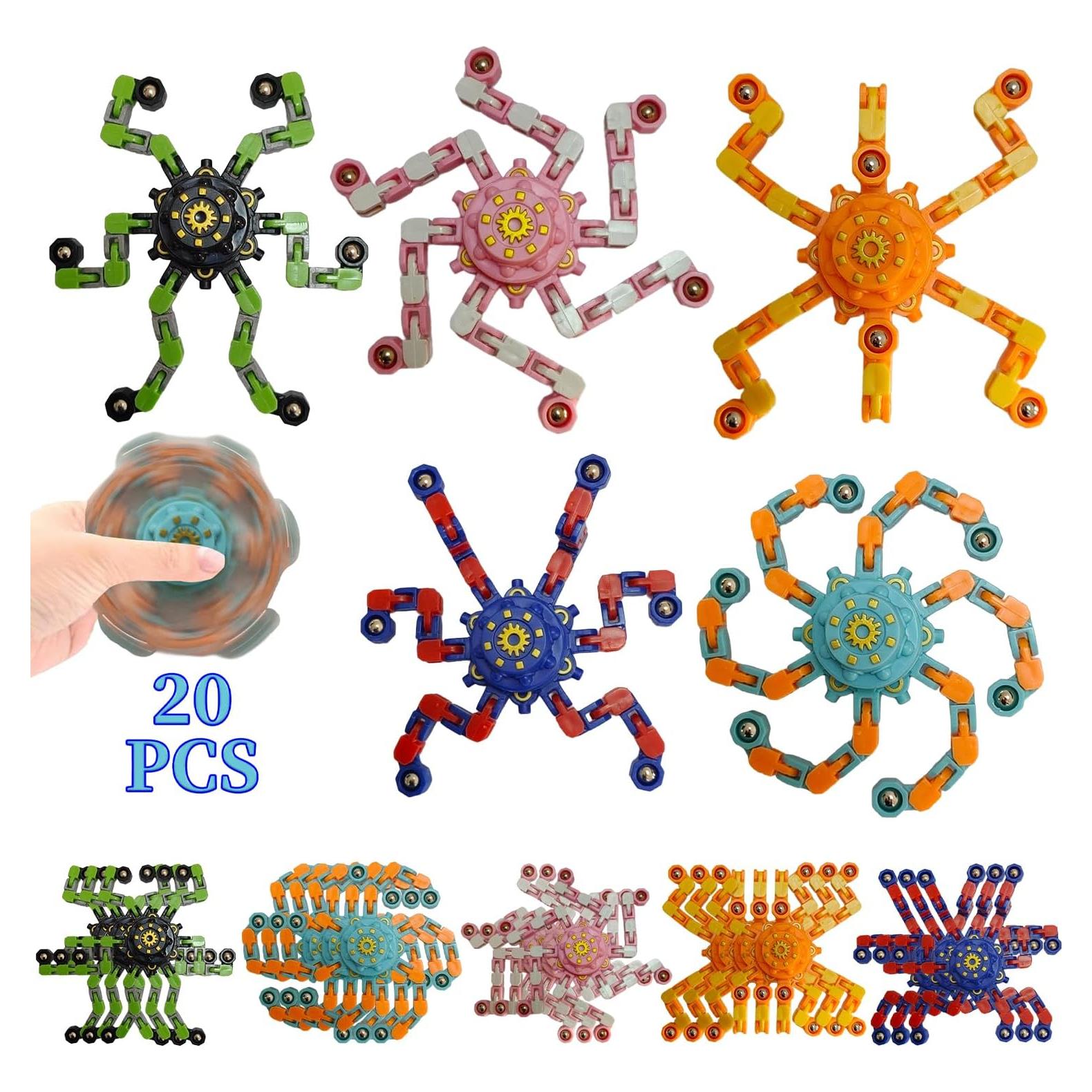 20 Piezas Spinner Antiestrés Deformable Sqlhrke para Niños y Adultos