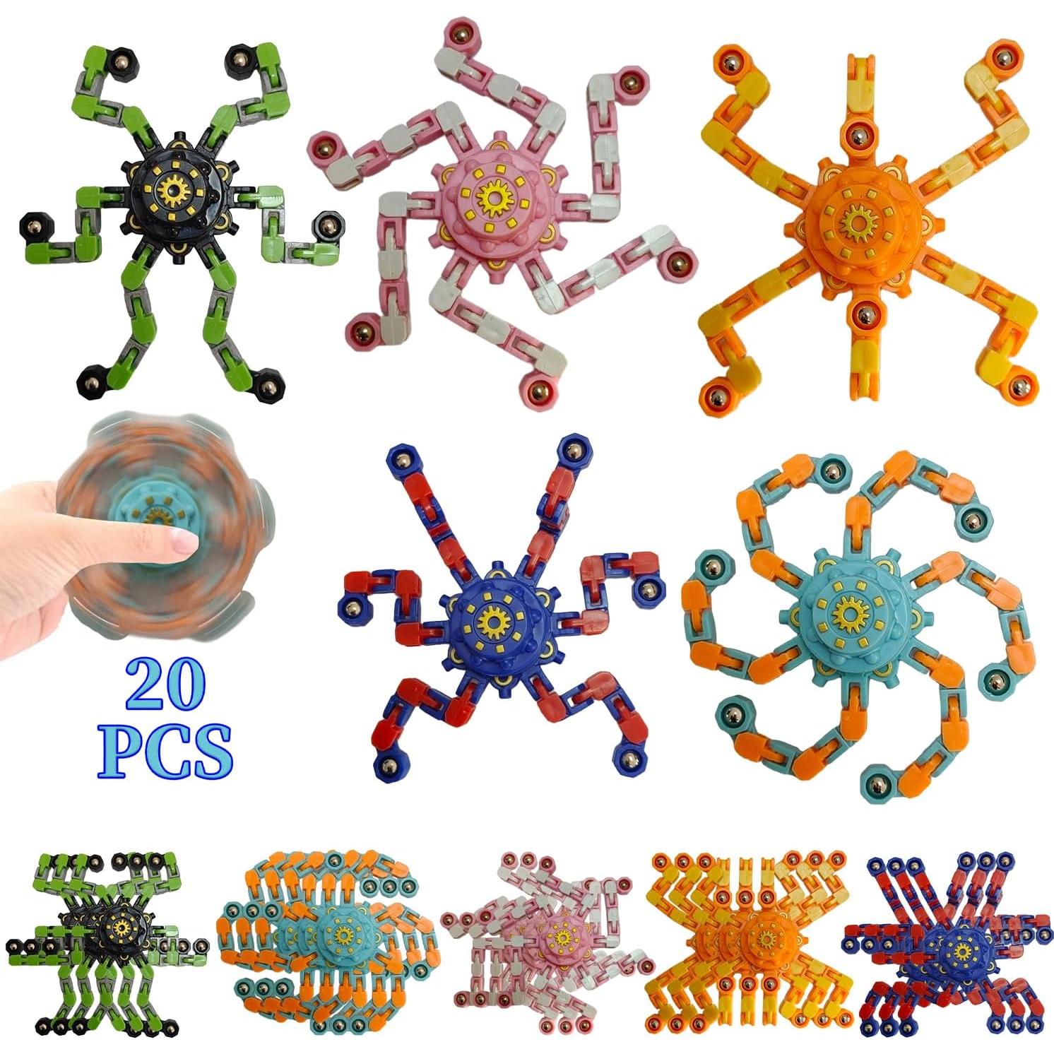 20 Piezas Spinner Antiestrés Deformable Sqlhrke para Niños y Adultos