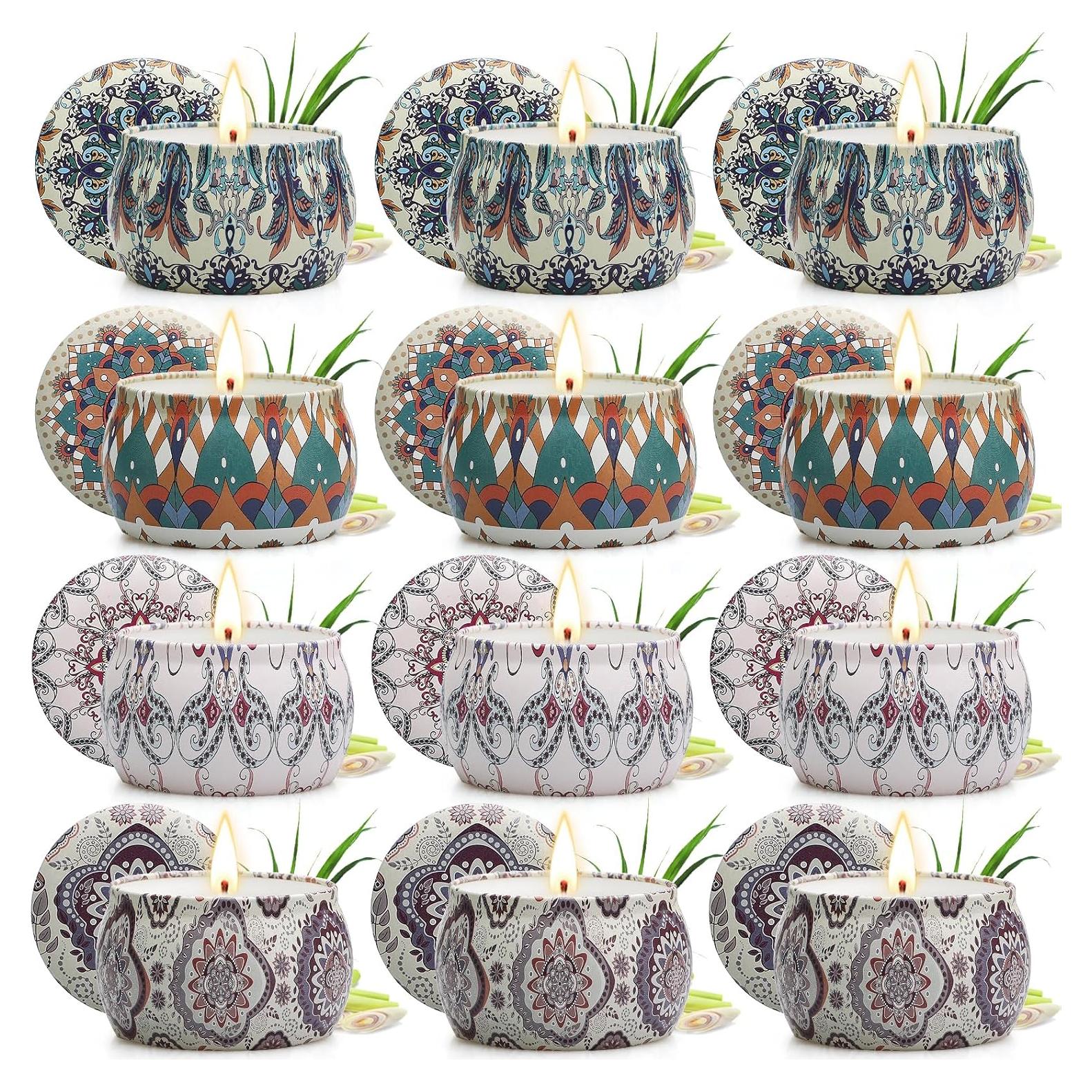 Paquete de 12 Velas de Citronela YMing - Cera de Soja 360h