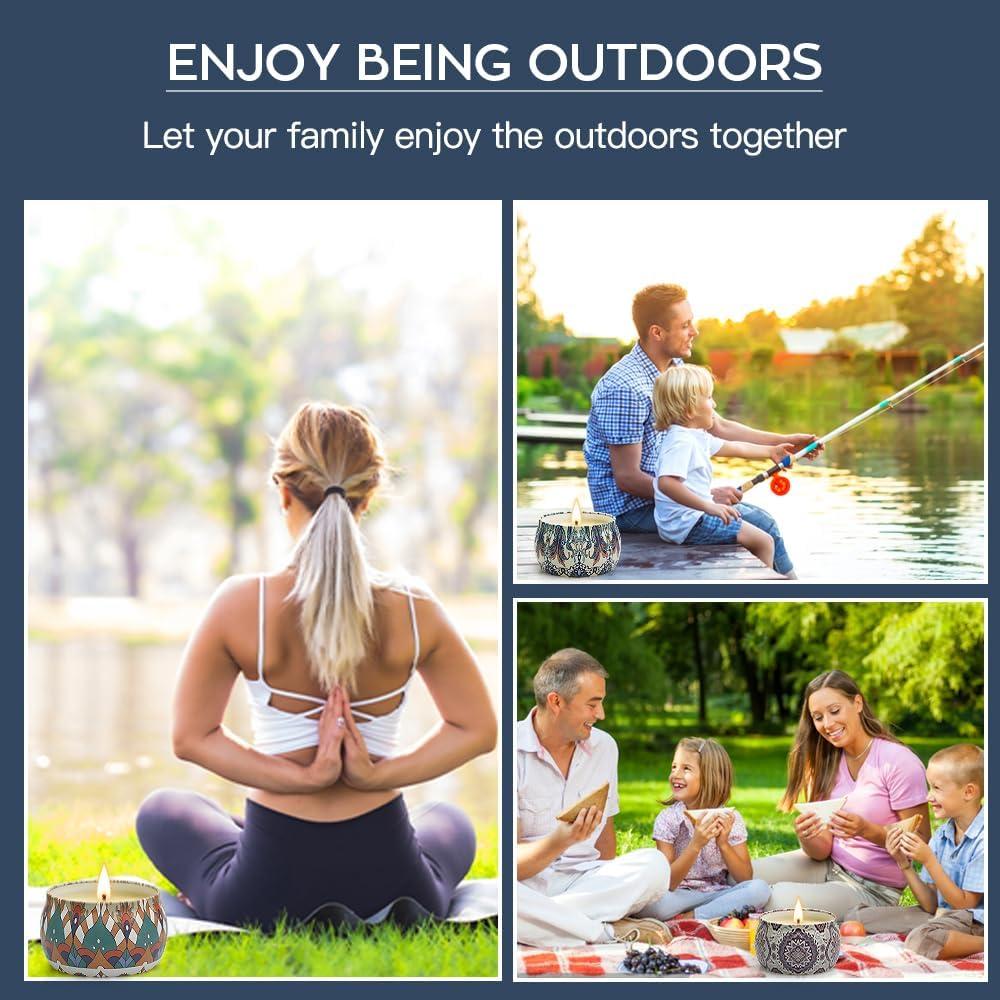 Paquete de 12 Velas de Citronela YMing - Cera de Soja 360h