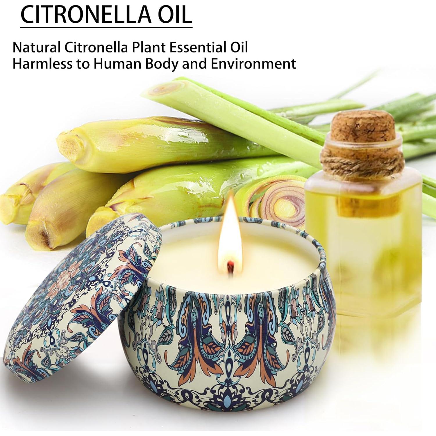 Paquete de 12 Velas de Citronela YMing - Cera de Soja 360h