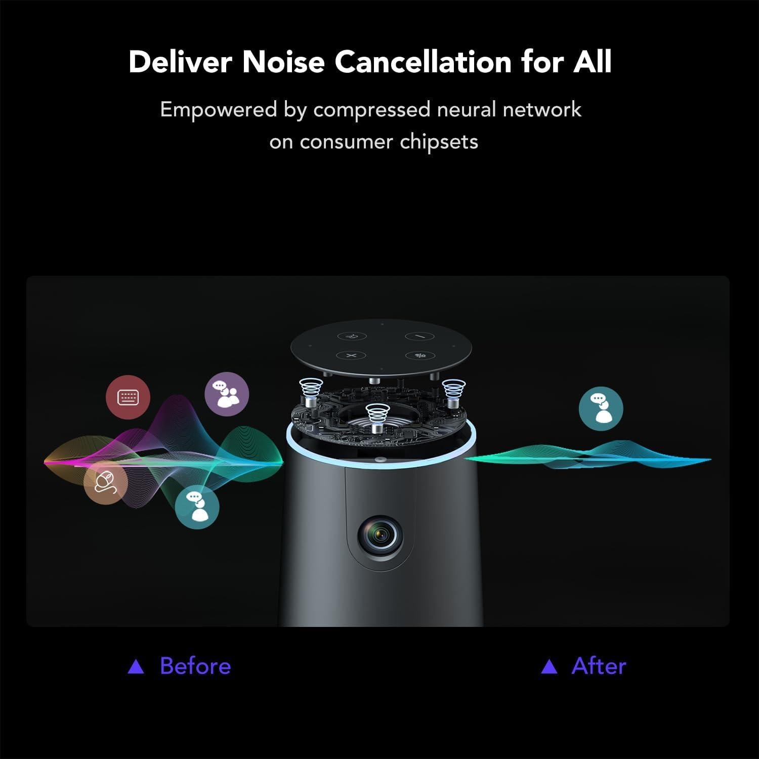 Cámara Web NEARITY C45 2K con Micrófono y Altavoz AI