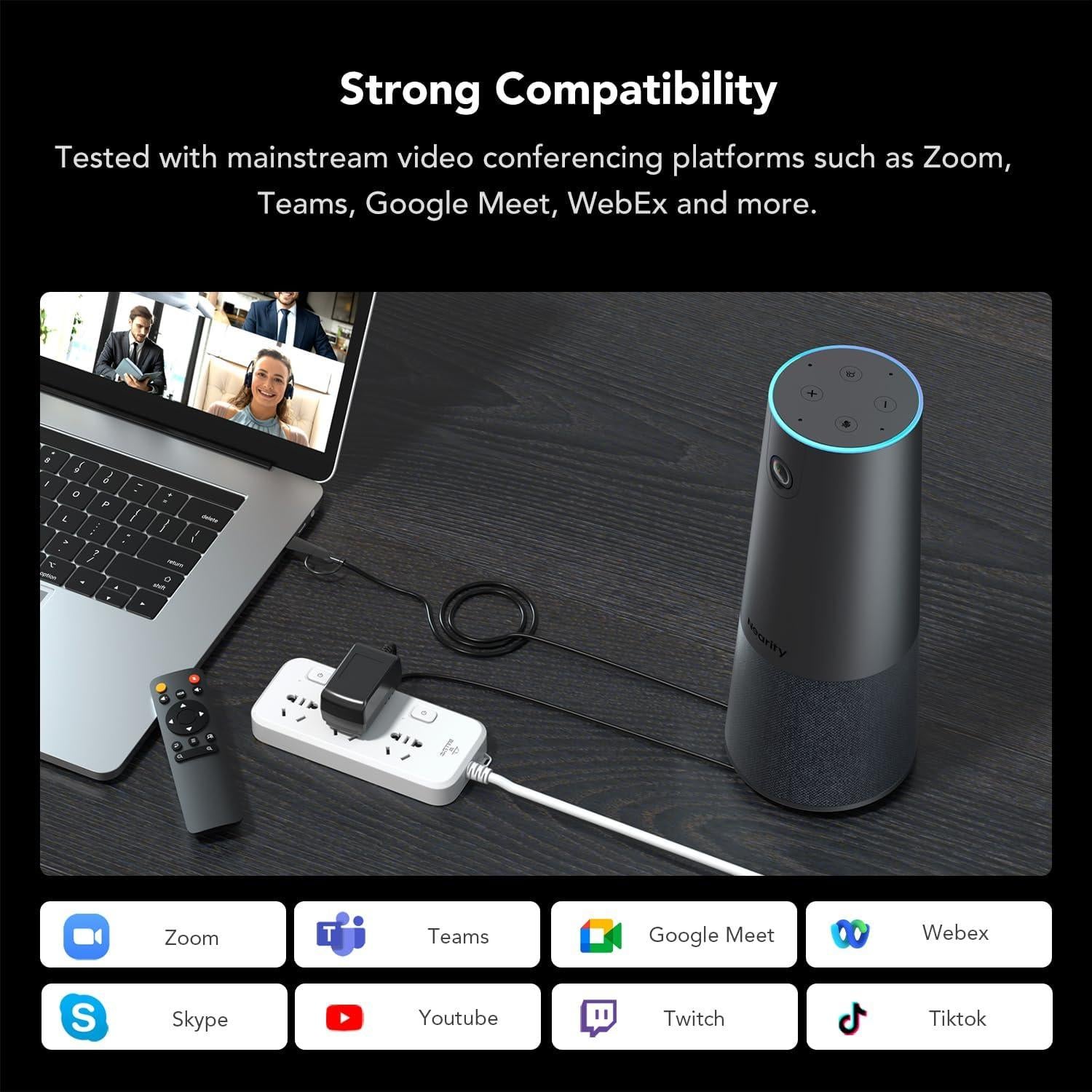 Cámara Web NEARITY C45 2K con Micrófono y Altavoz AI