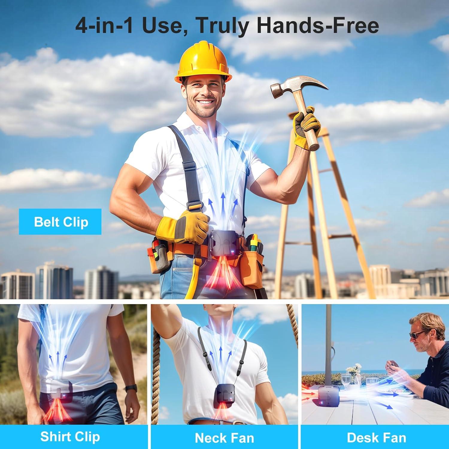 Ventilador de Cintura Portátil FULSUNT Y5 6000mAh 6 Velocidades