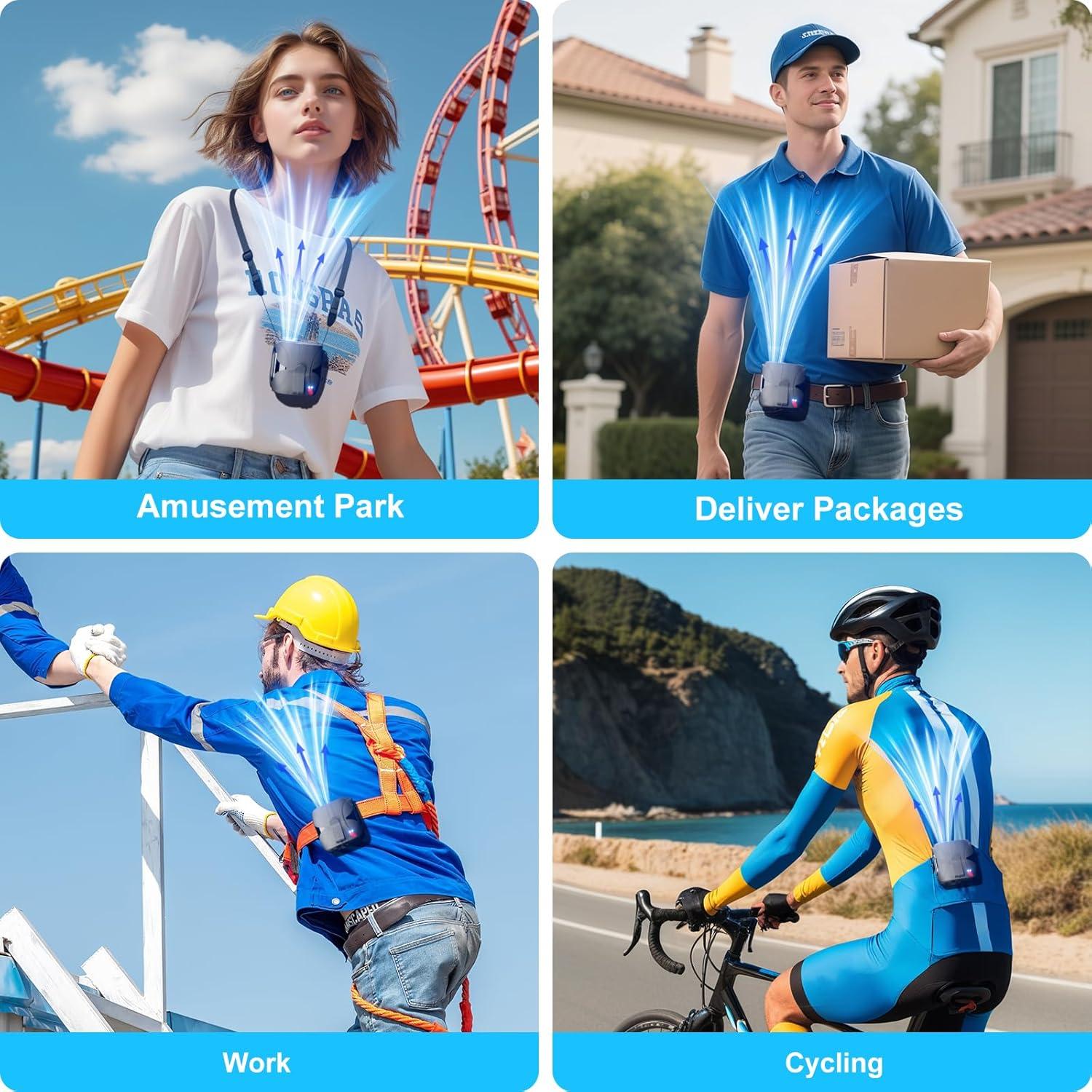 Ventilador de Cintura Portátil FULSUNT Y5 6000mAh 6 Velocidades