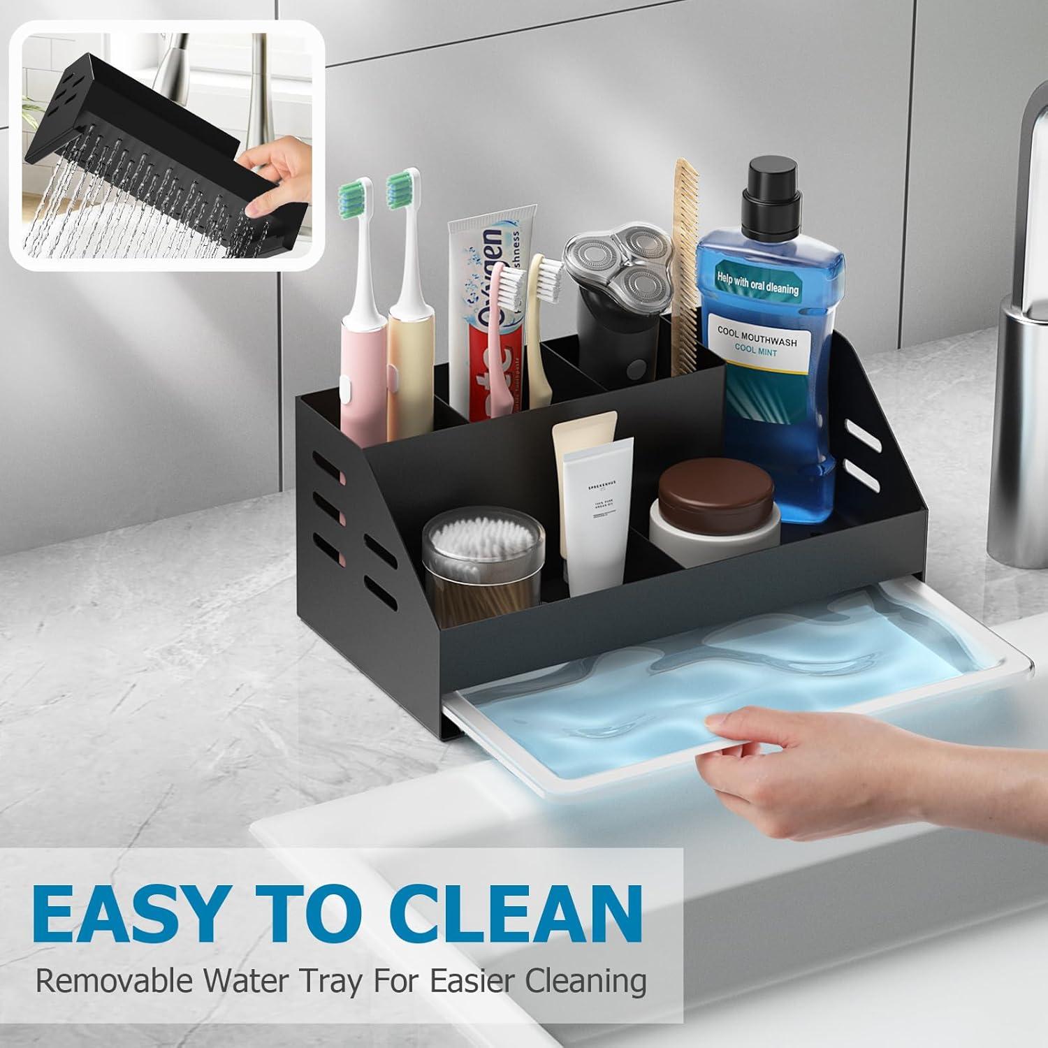 Soporte para Cepillos de Dientes MFTEK TH-01 Negro 5 Compartimentos