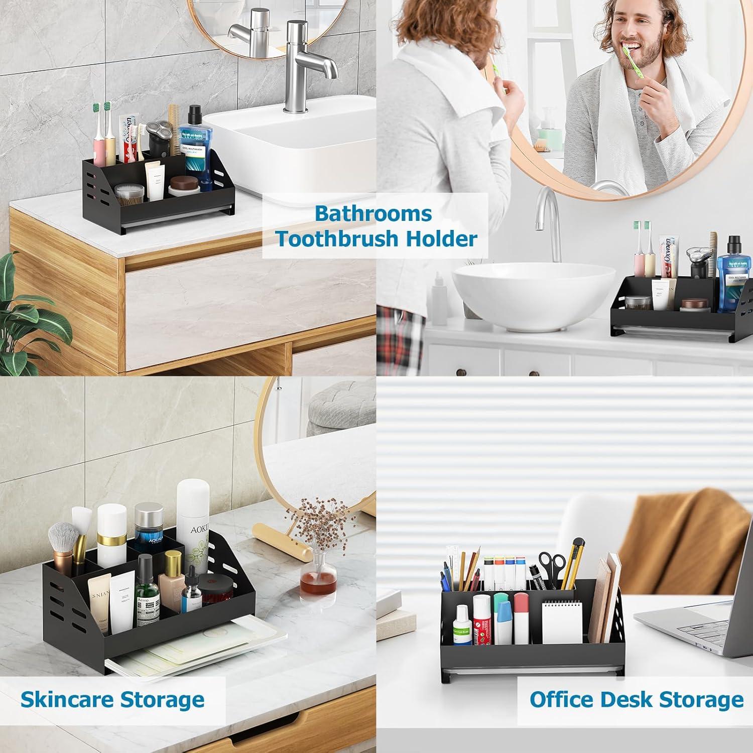 Soporte para Cepillos de Dientes MFTEK TH-01 Negro 5 Compartimentos