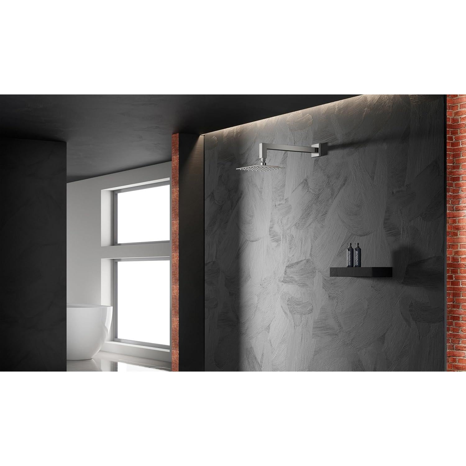 Cabezal de Ducha Cuadrado GUAKE 8" Acero Inoxidable Niquelado