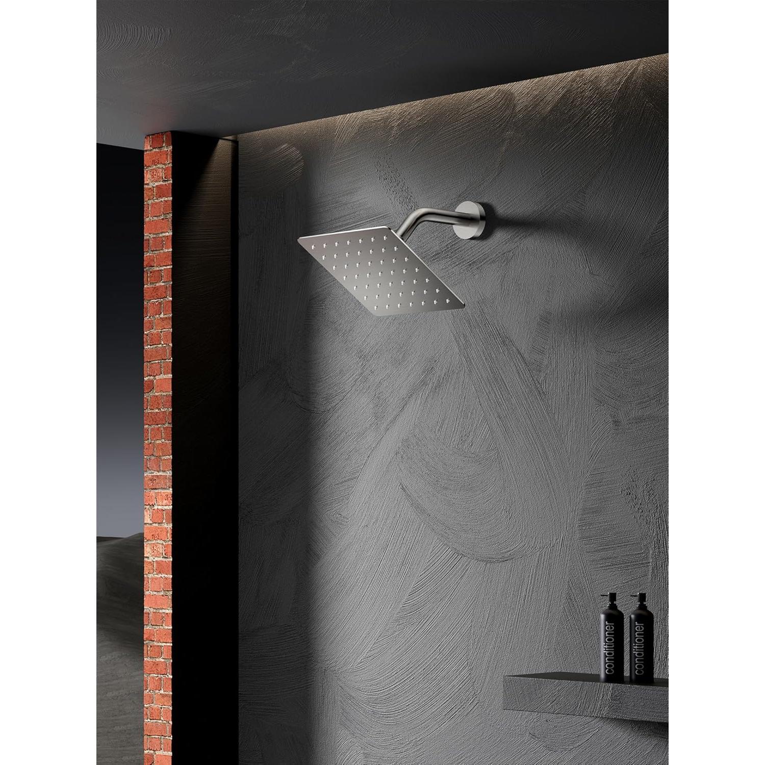 Cabezal de Ducha Cuadrado GUAKE 8" Acero Inoxidable Niquelado