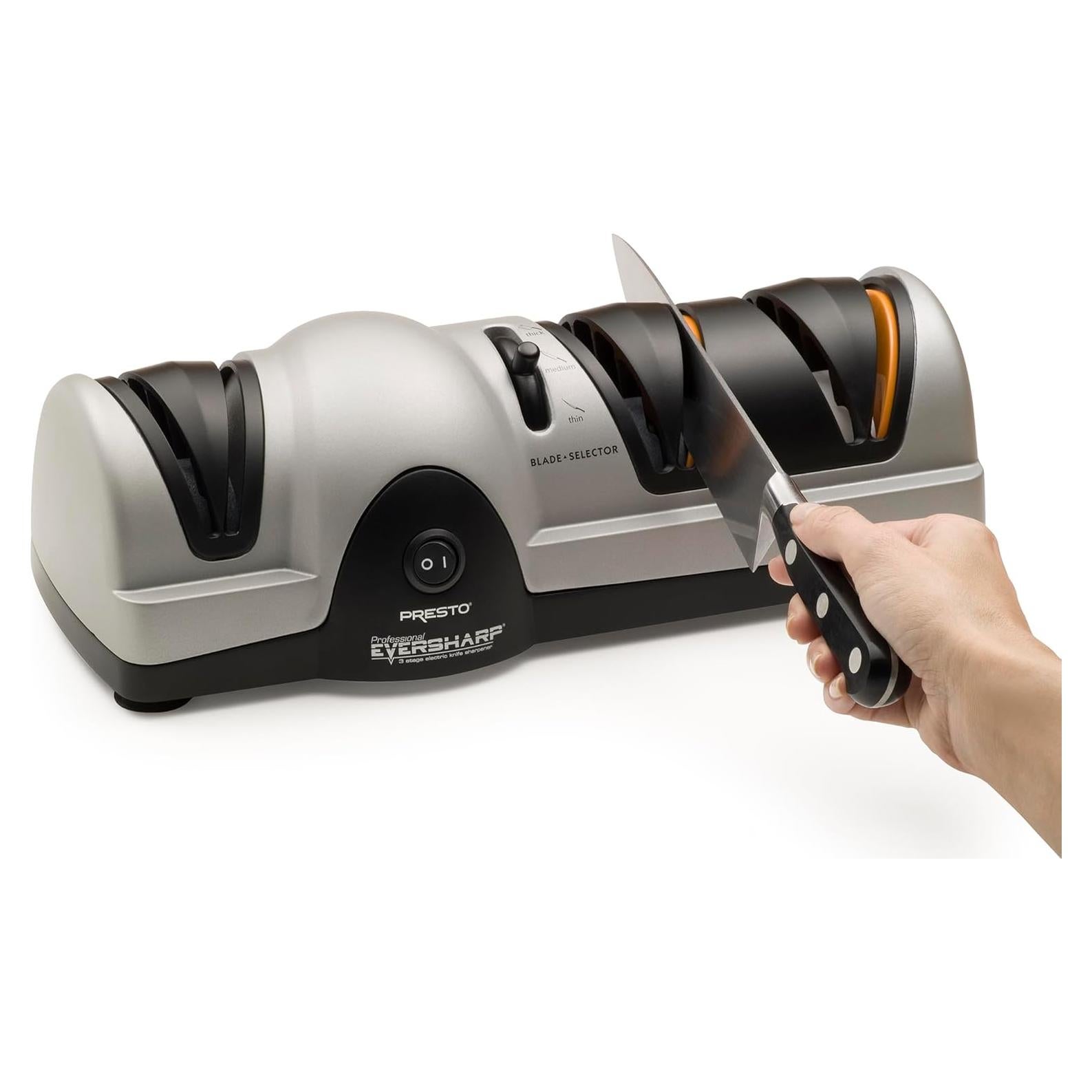 Afilador de cuchillos eléctrico Presto 08810, 3 etapas