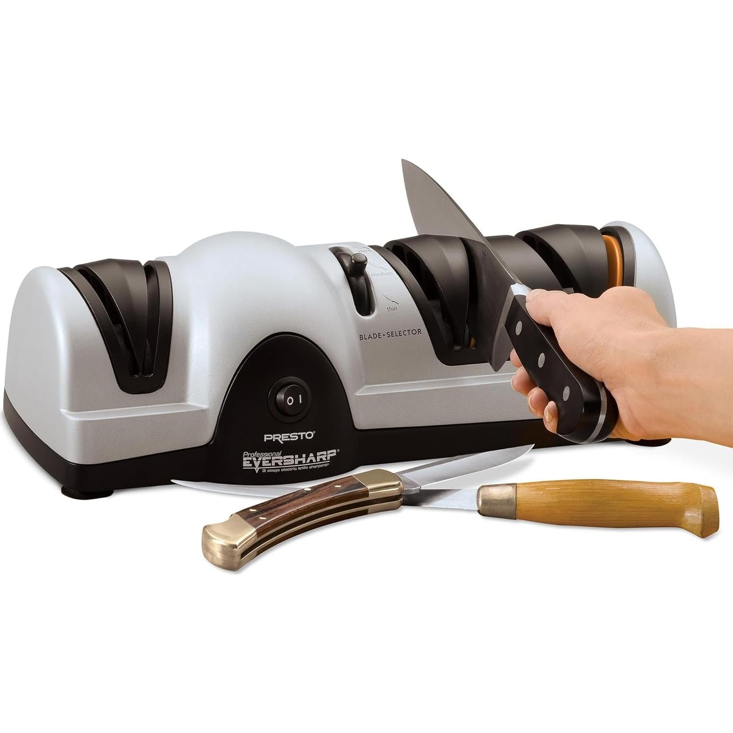Afilador de cuchillos eléctrico Presto 08810, 3 etapas