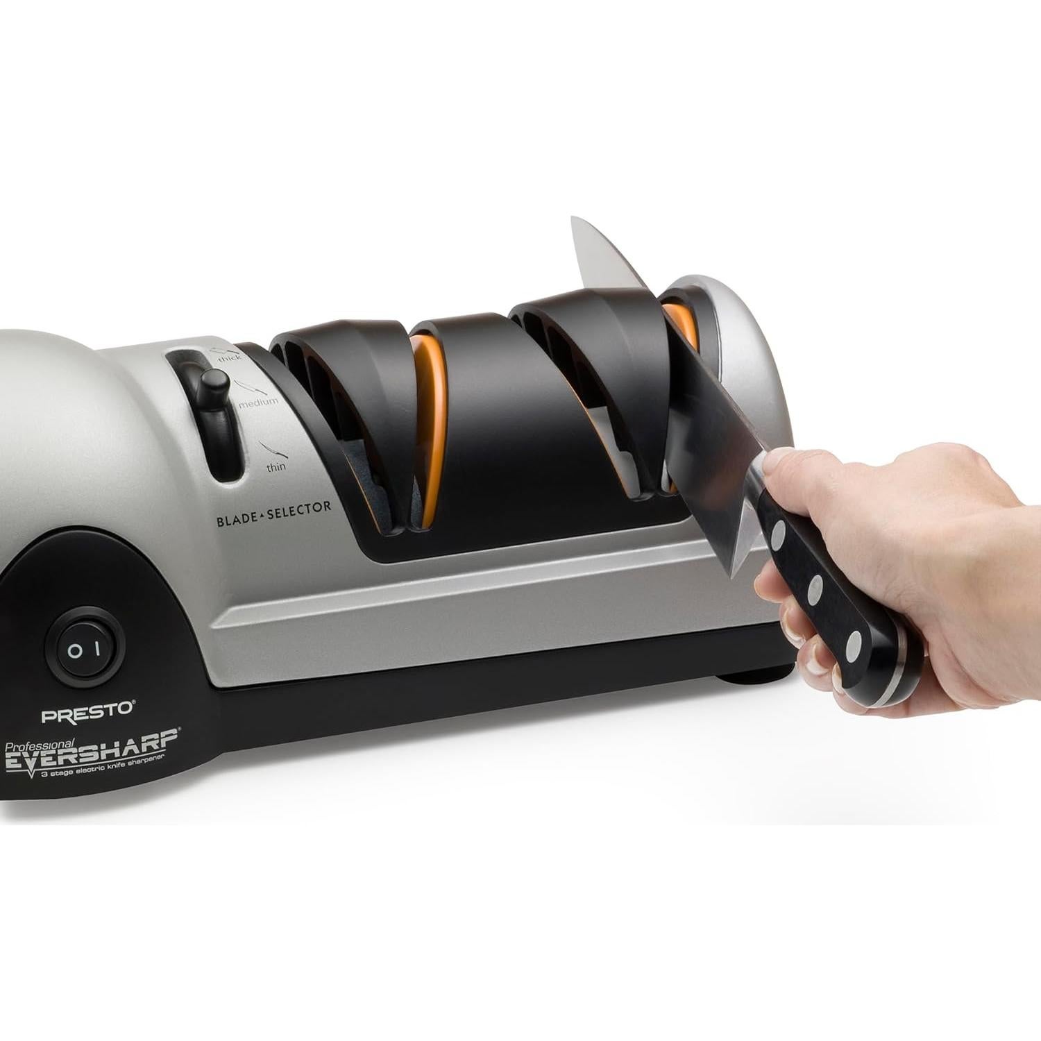 Afilador de cuchillos eléctrico Presto 08810, 3 etapas