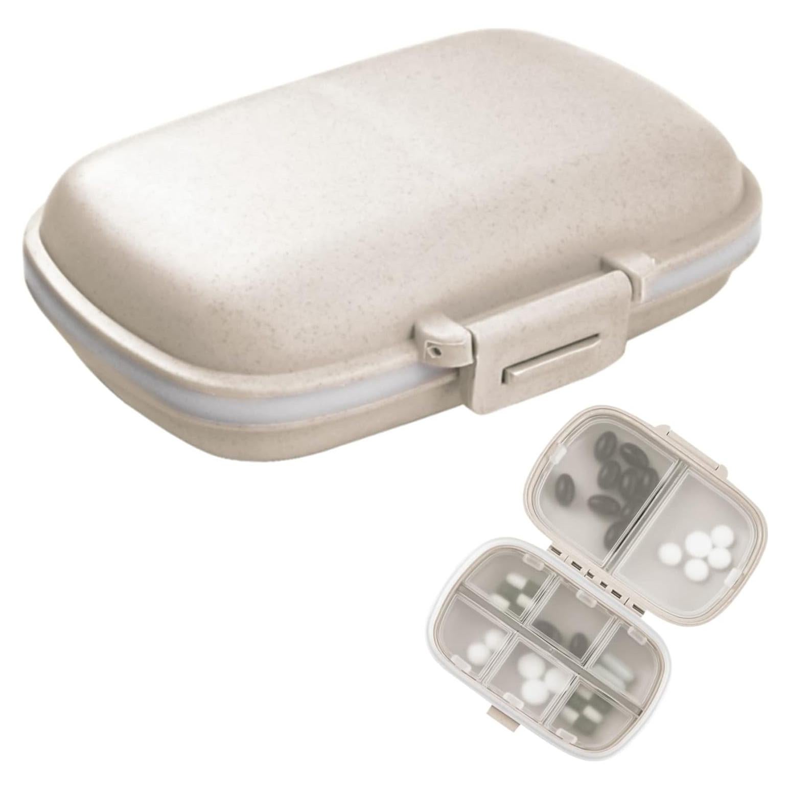 Organizador de Pastillas Fouews Beige 8 Compartimentos Portátil