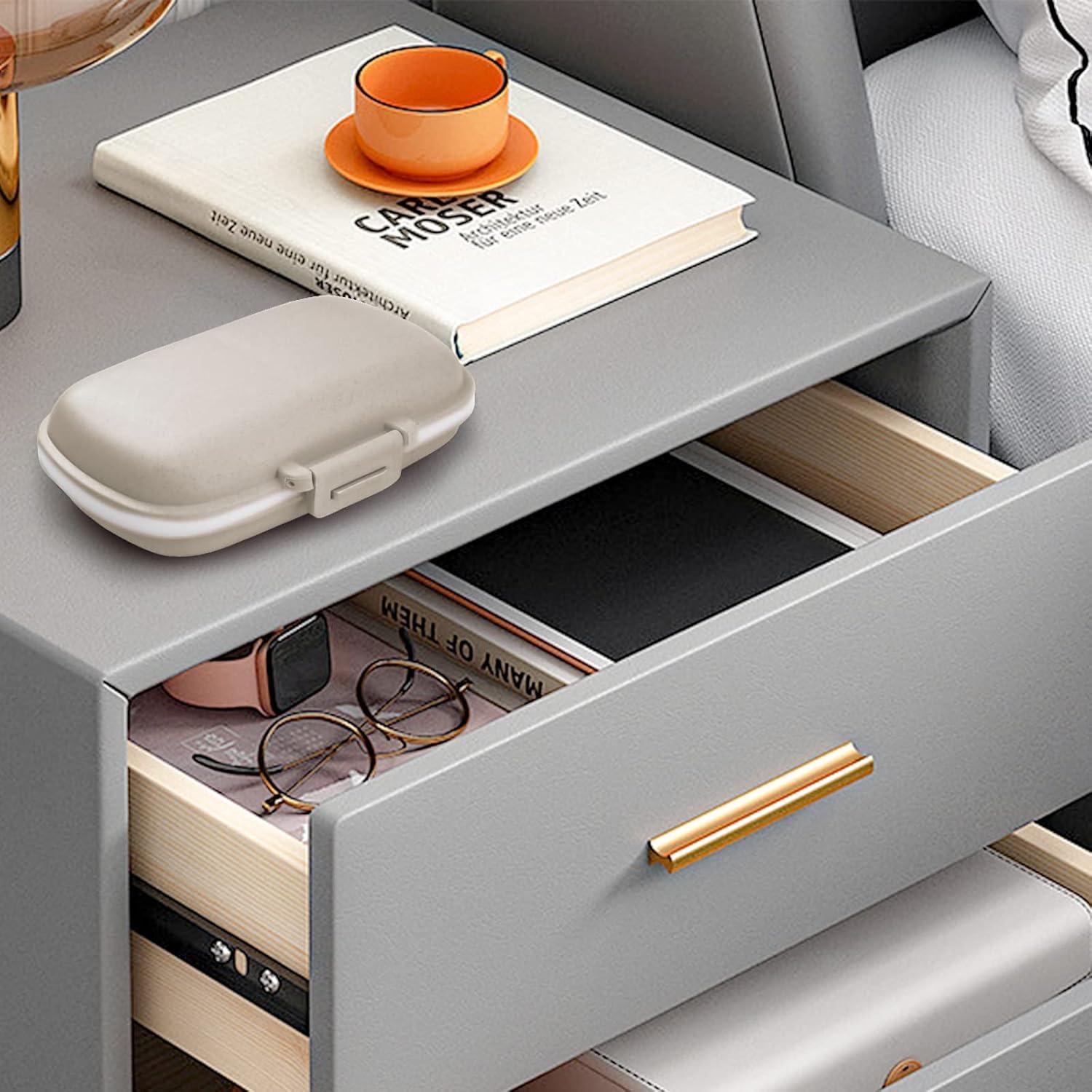 Organizador de Pastillas Fouews Beige 8 Compartimentos Portátil