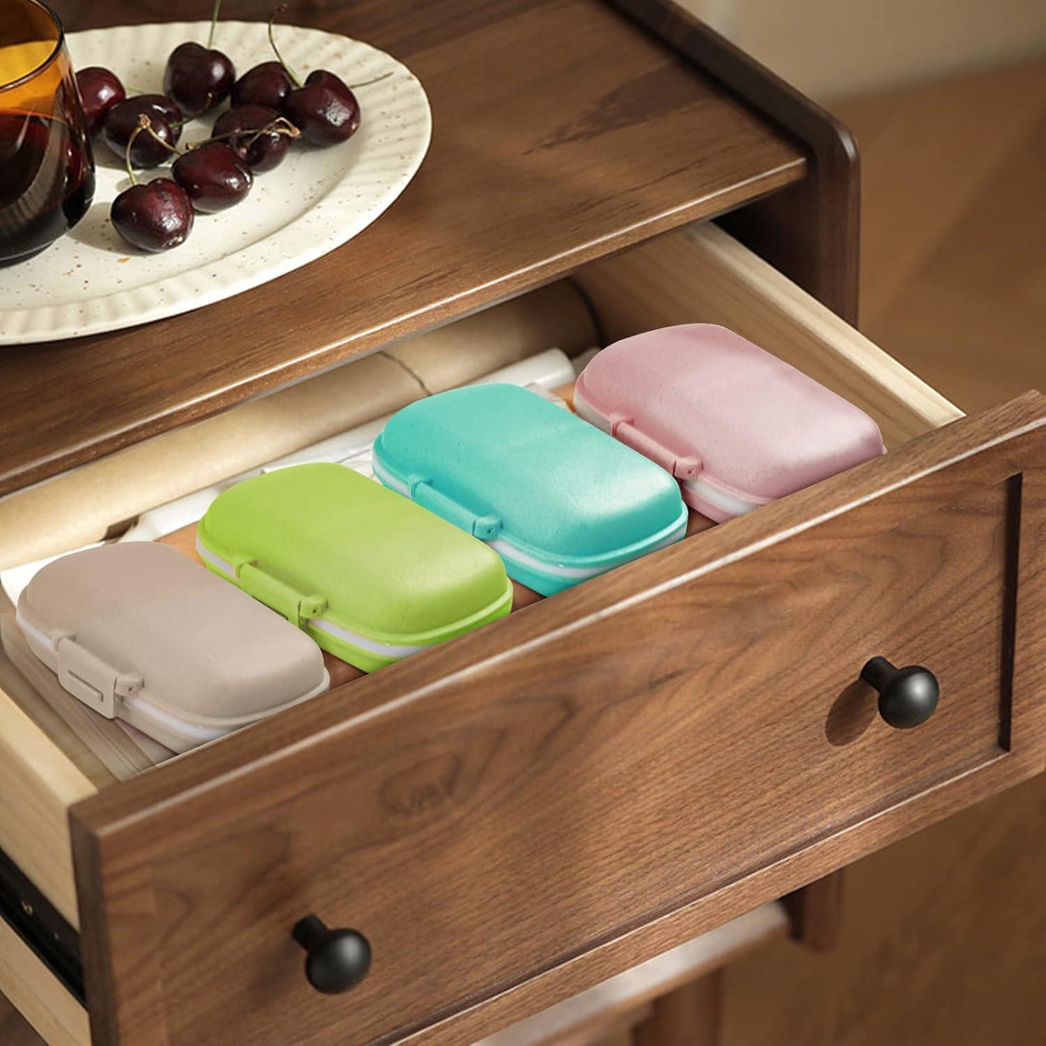 Organizador de Pastillas Fouews Beige 8 Compartimentos Portátil