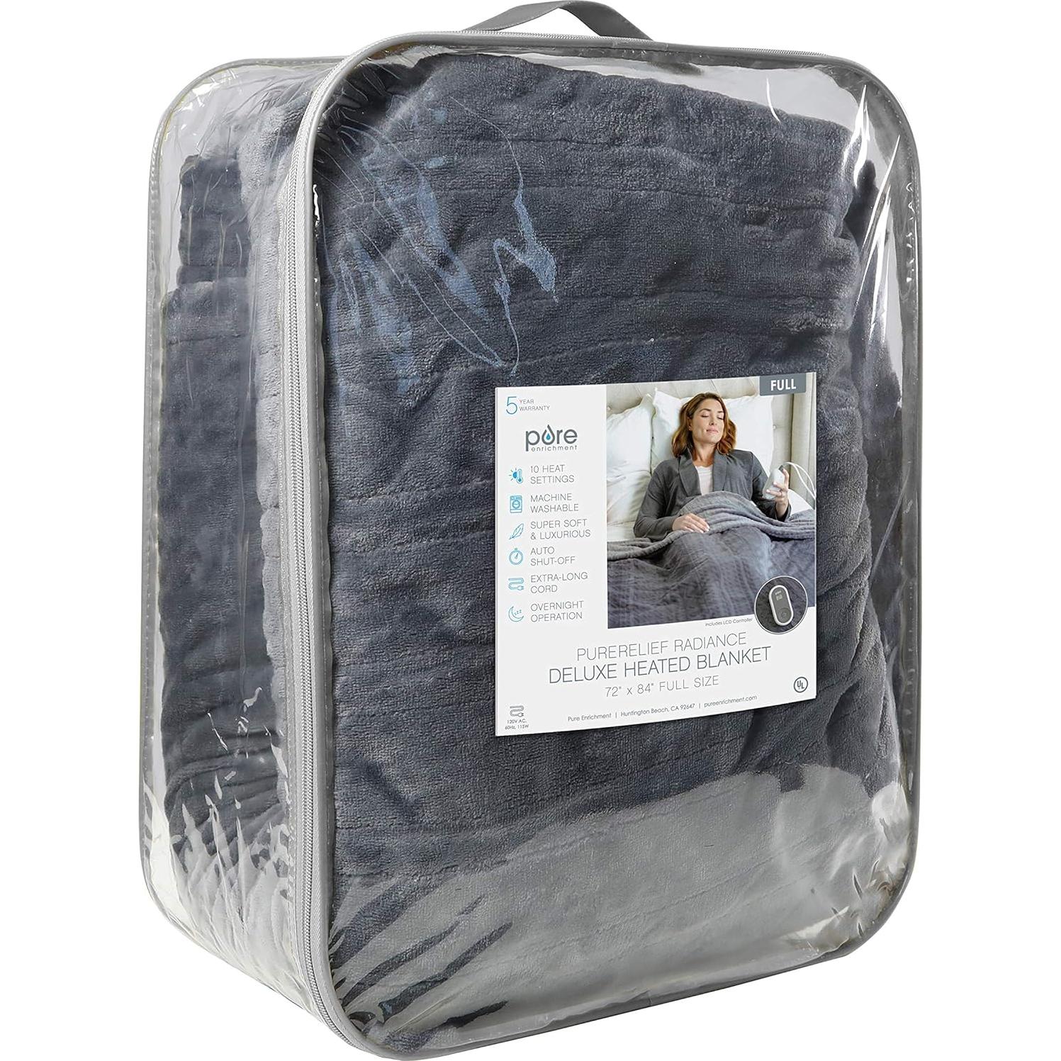 Manta Calentada Deluxe Pure Enrichment 213x183cm 10 Calores