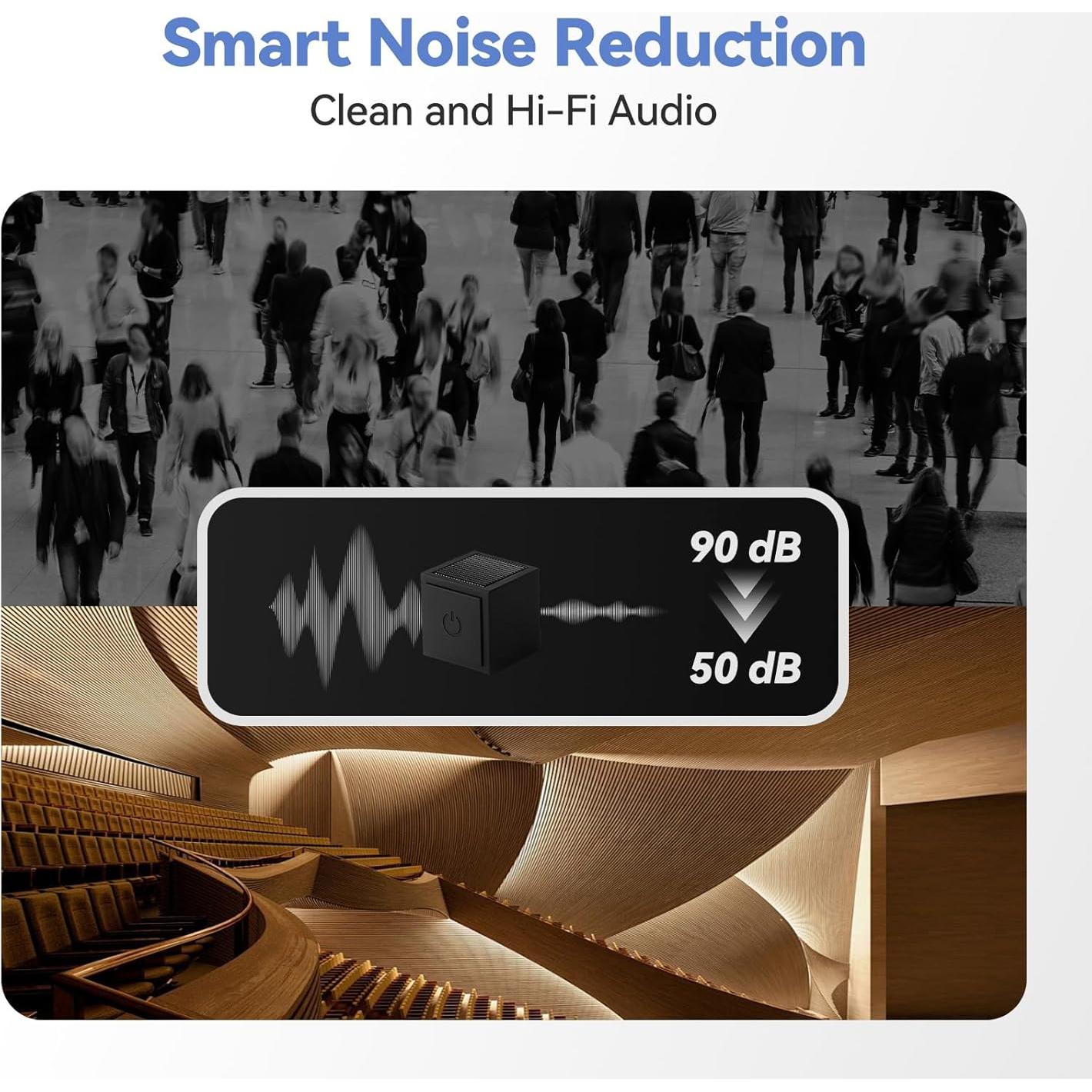 Micrófono Lavalier Inalámbrico YungRain USB C, 30 m