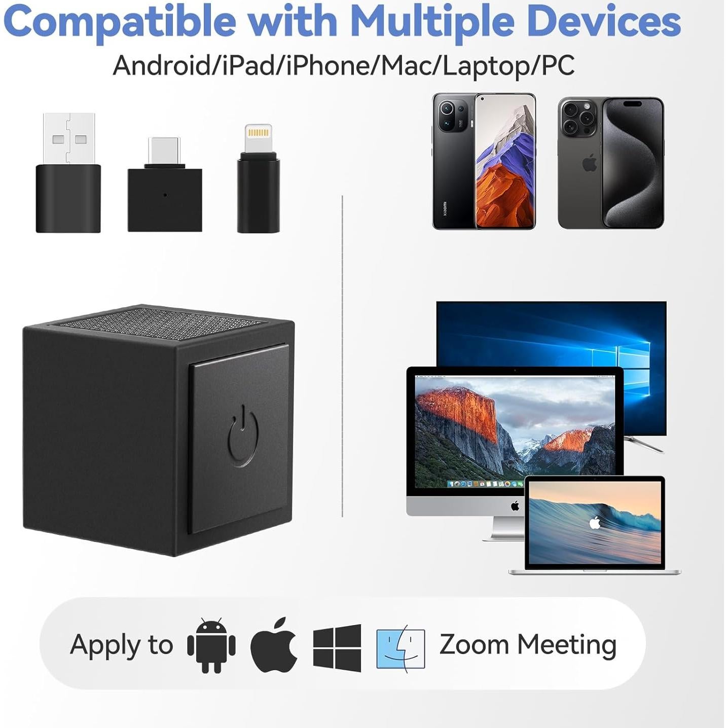 Micrófono Lavalier Inalámbrico YungRain USB C, 30 m