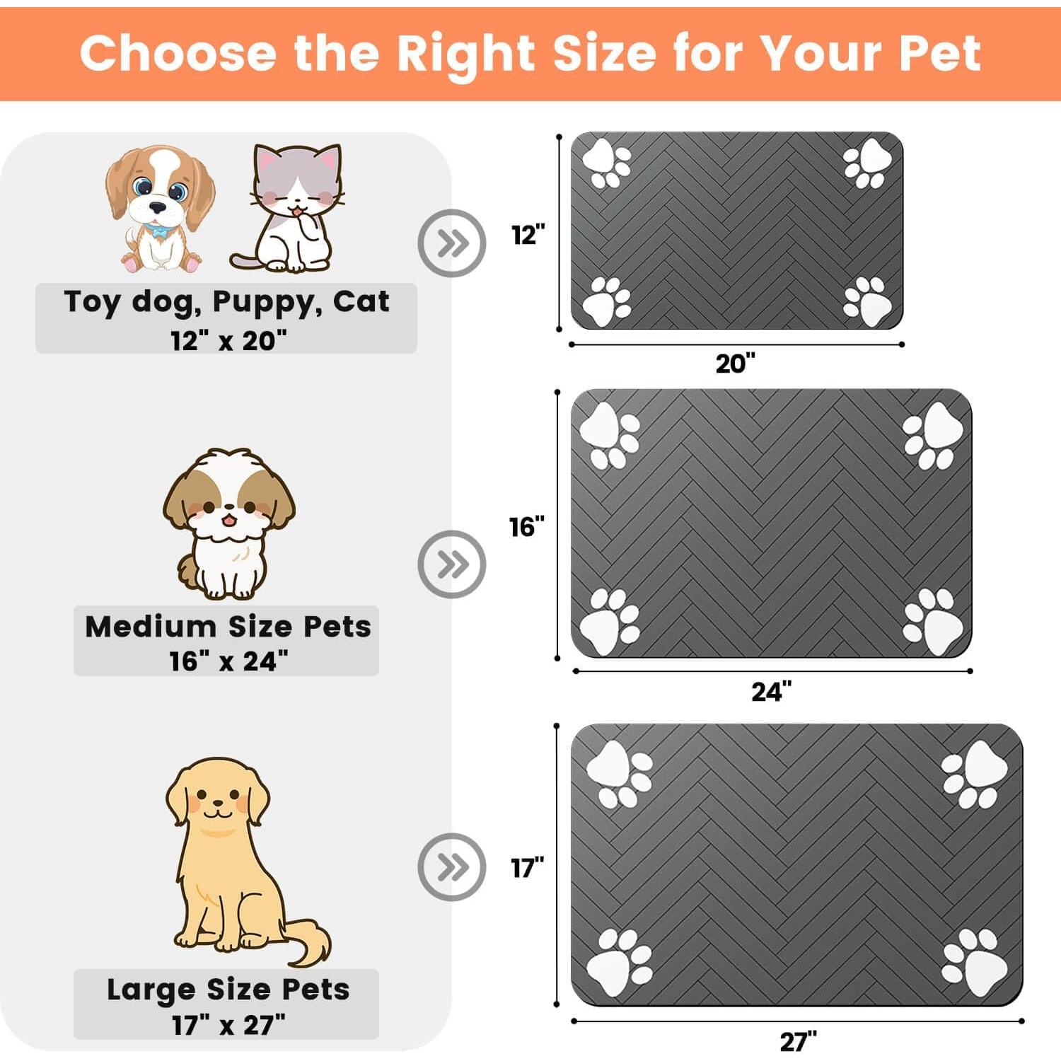 Alfombrilla Absorbente para Mascotas DK177 43x68 cm Gris