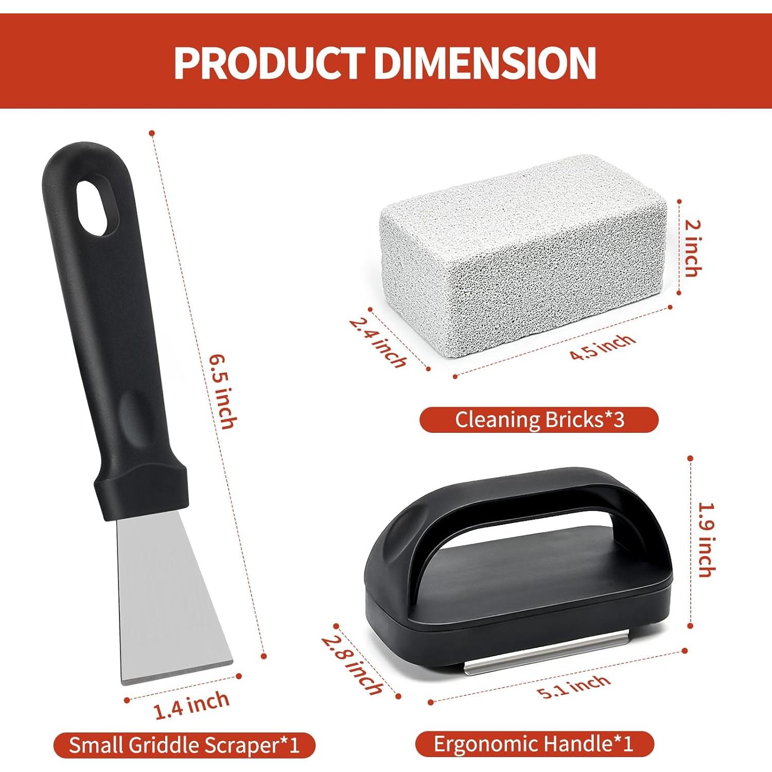 Kit de Limpieza de Parrilla HOBITSTARX - 3 Bloques de Piedra