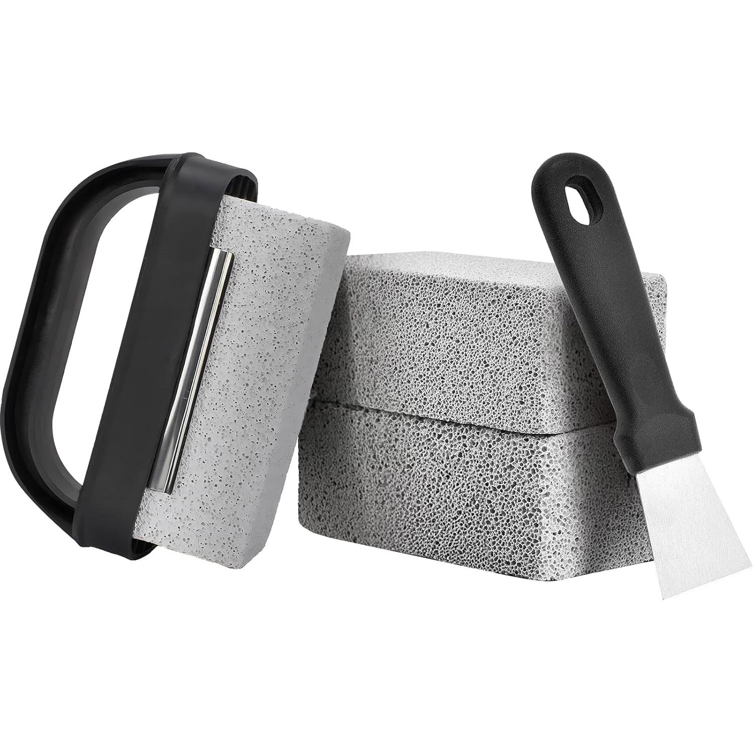 Kit de Limpieza de Parrilla HOBITSTARX - 3 Bloques de Piedra