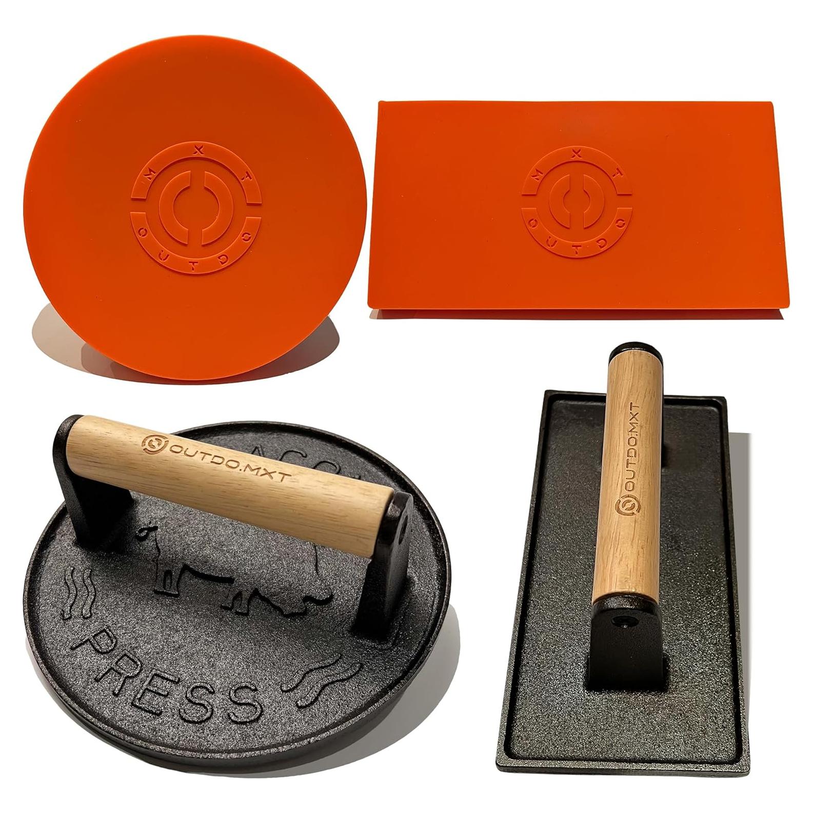 Prensa de Hamburguesa Hierro Fundido Outdo.MXT Redonda 18cm