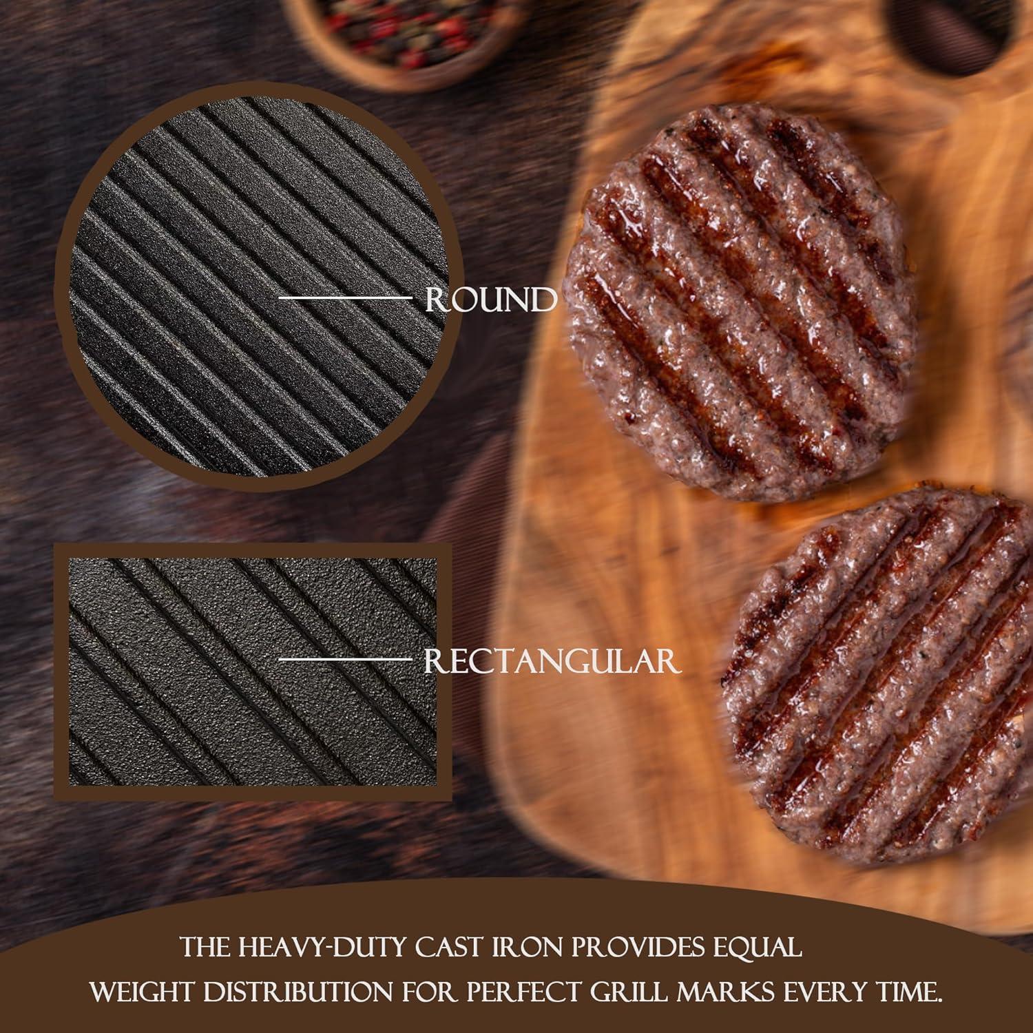 Prensa de Hamburguesa Hierro Fundido Outdo.MXT Redonda 18cm