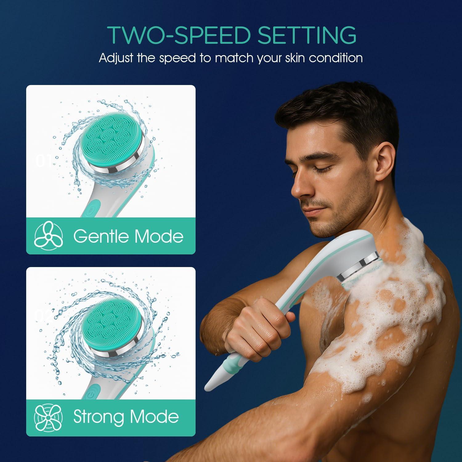 Cepillo Corporal Eléctrico VOYOR BC100 Azul, Exfoliante y Recargable