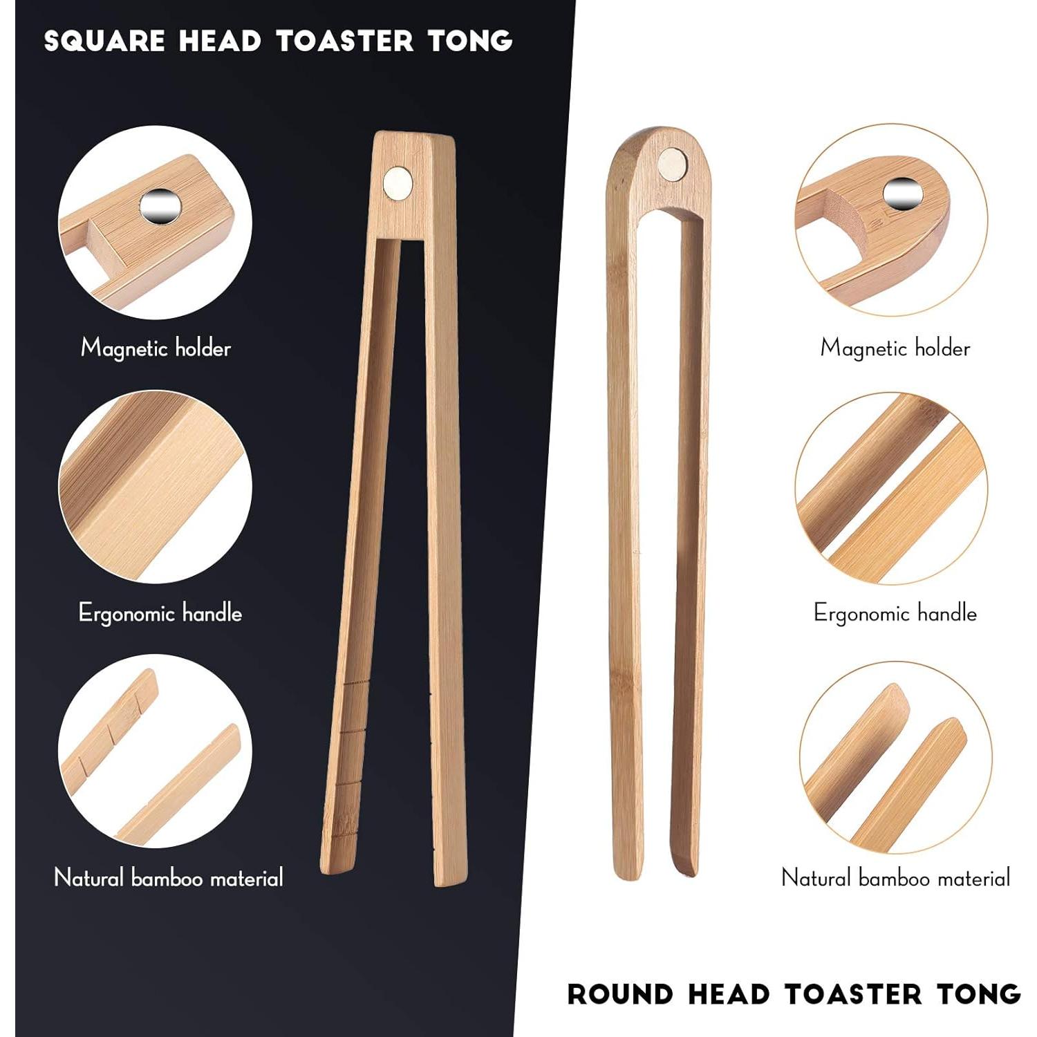 Pinzas de Madera Patelai 22 cm con Imán para Tostadora