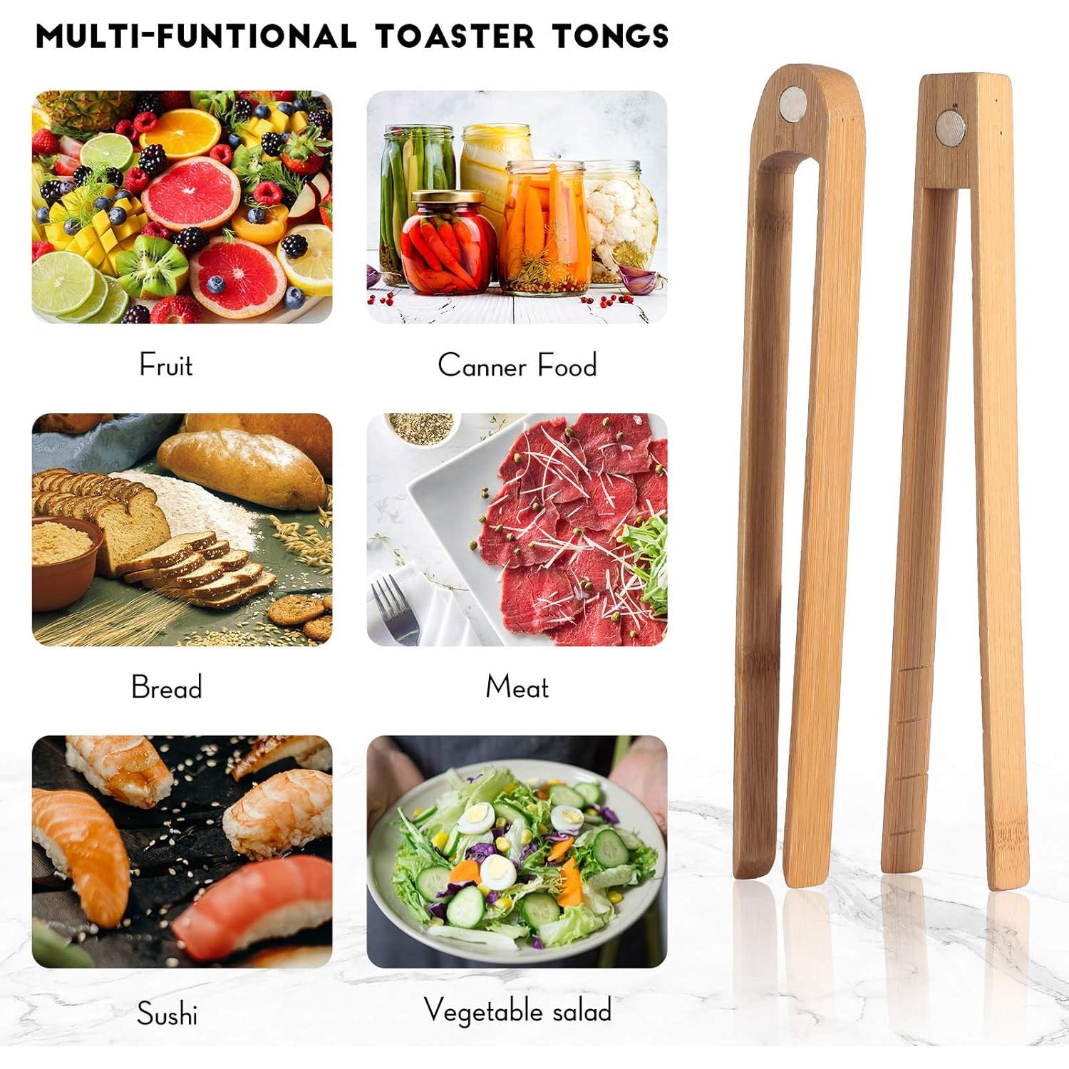 Pinzas de Madera Patelai 22 cm con Imán para Tostadora